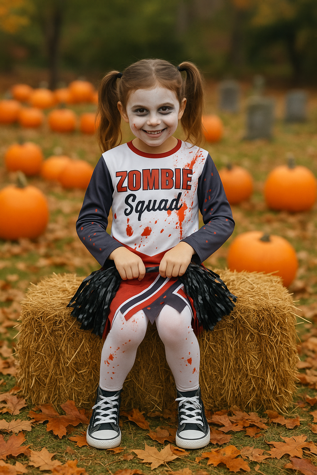Kinder Mädchen Zombie Cheerleader Halloween Kostüm Halloween Partys Outfit - Bild 31 von 43