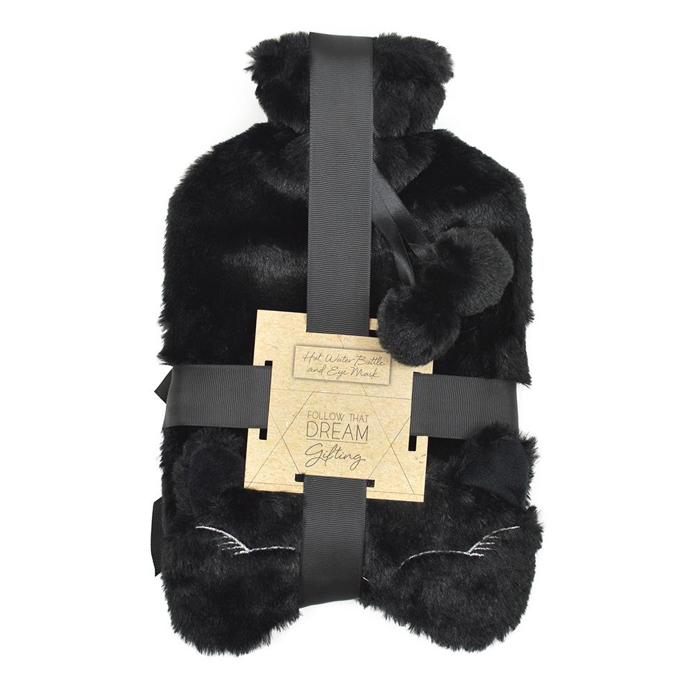 1.5 L Leak Proof Hot Water Bottle Bag Plush Cover Eye Mask | Hot Or Cold Therapy - Picture 2 of 5