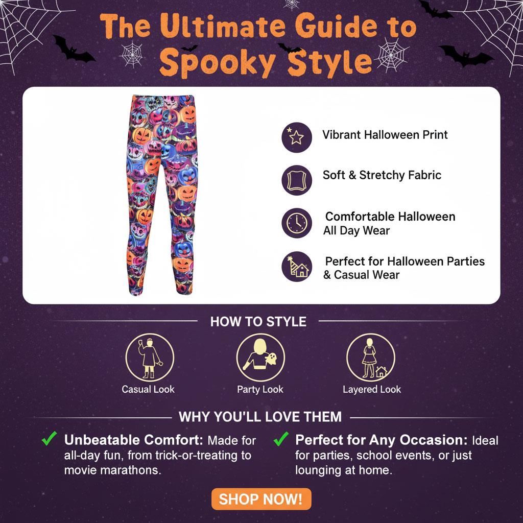 Niñas Halloween Leggings Telaraña Estampado Calavera Leggings Disfraz Elegante 3-13 Años - Imagen 30 de 43