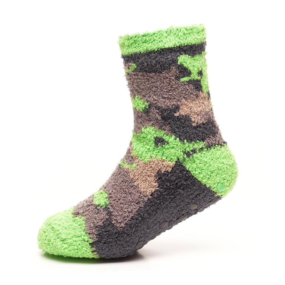 Kids Boys Soft Fluffy Slipper Socks Warm Winter Non Skid Gripper Cosy Socks - Picture 5 of 10