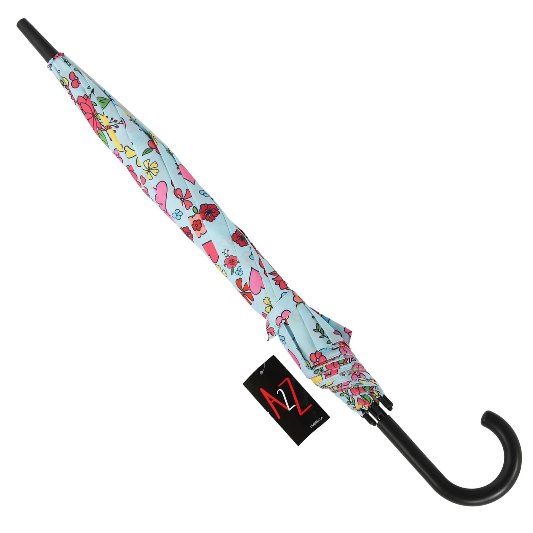 Kids Stick Umbrella Walking Umbrellas Rainwater 8 Rib Firm Flower AOP Fun Brolly - Picture 5 of 6