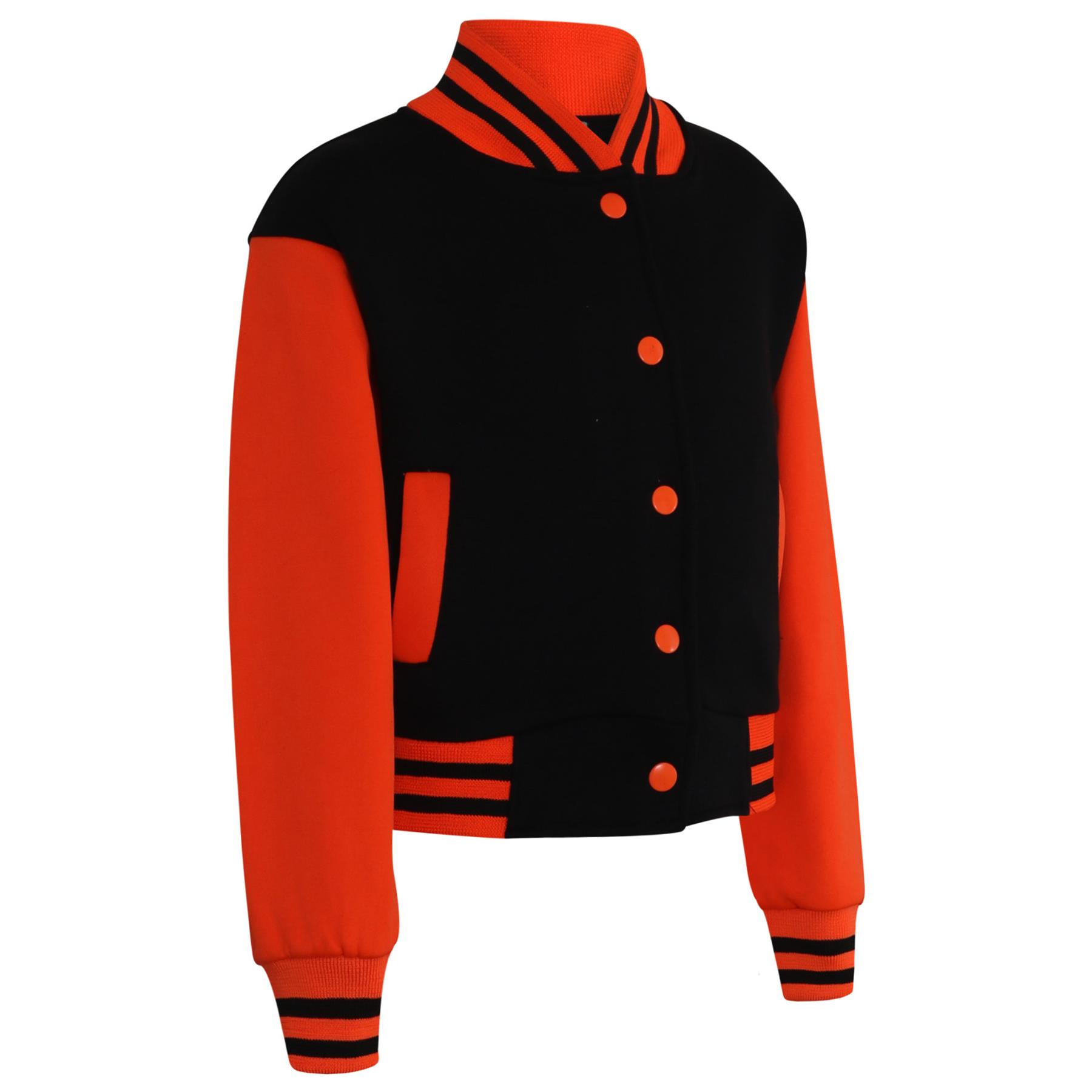 Kids B.B Plain Jacket Varsity Style Long Sleeve Coat Girls Boys Age 2-13 Years - Picture 31 of 106