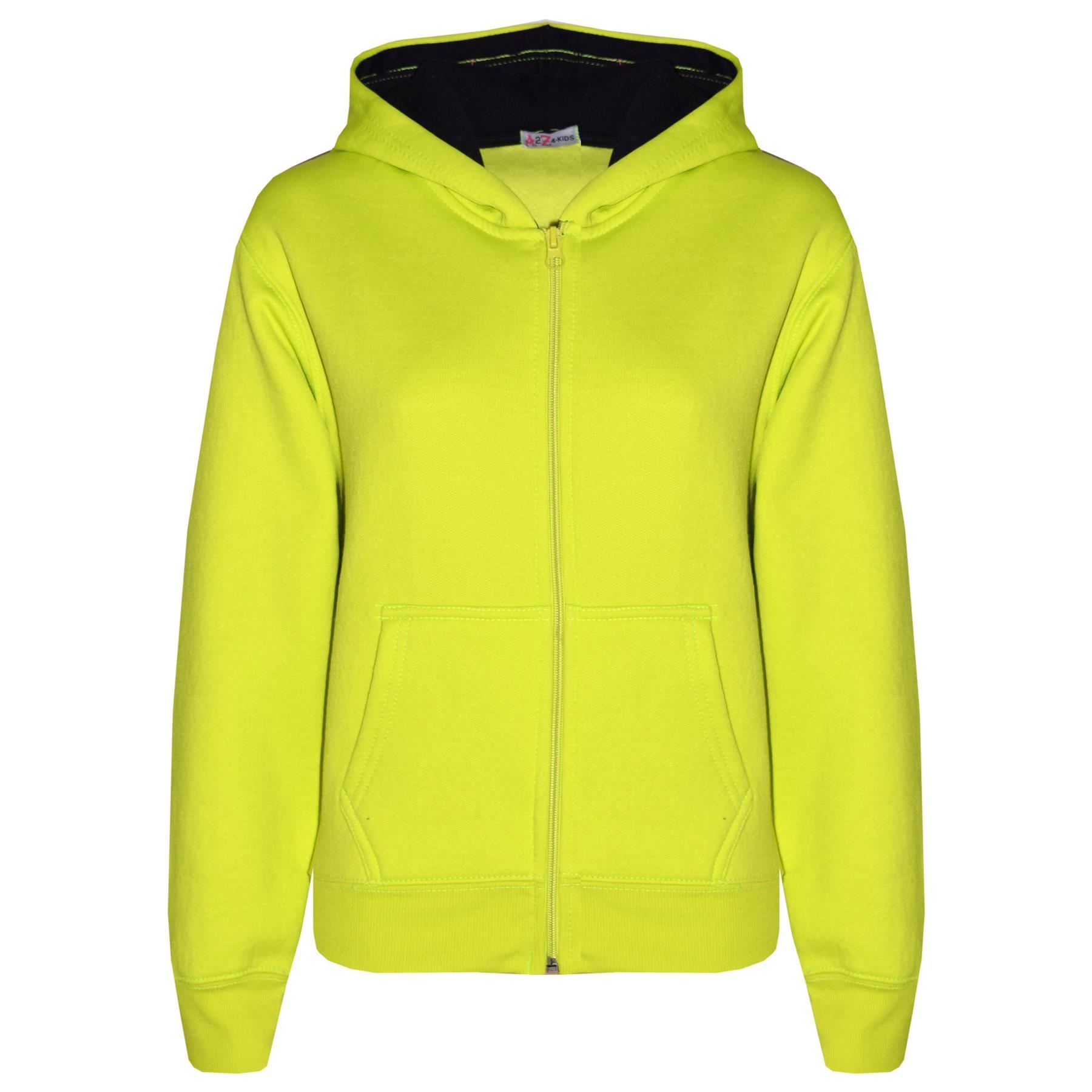 Kids Unisex Plain Tracksuit Contrast Hoodie with Joggers Sports Activewear Set - Picture 73 of 116