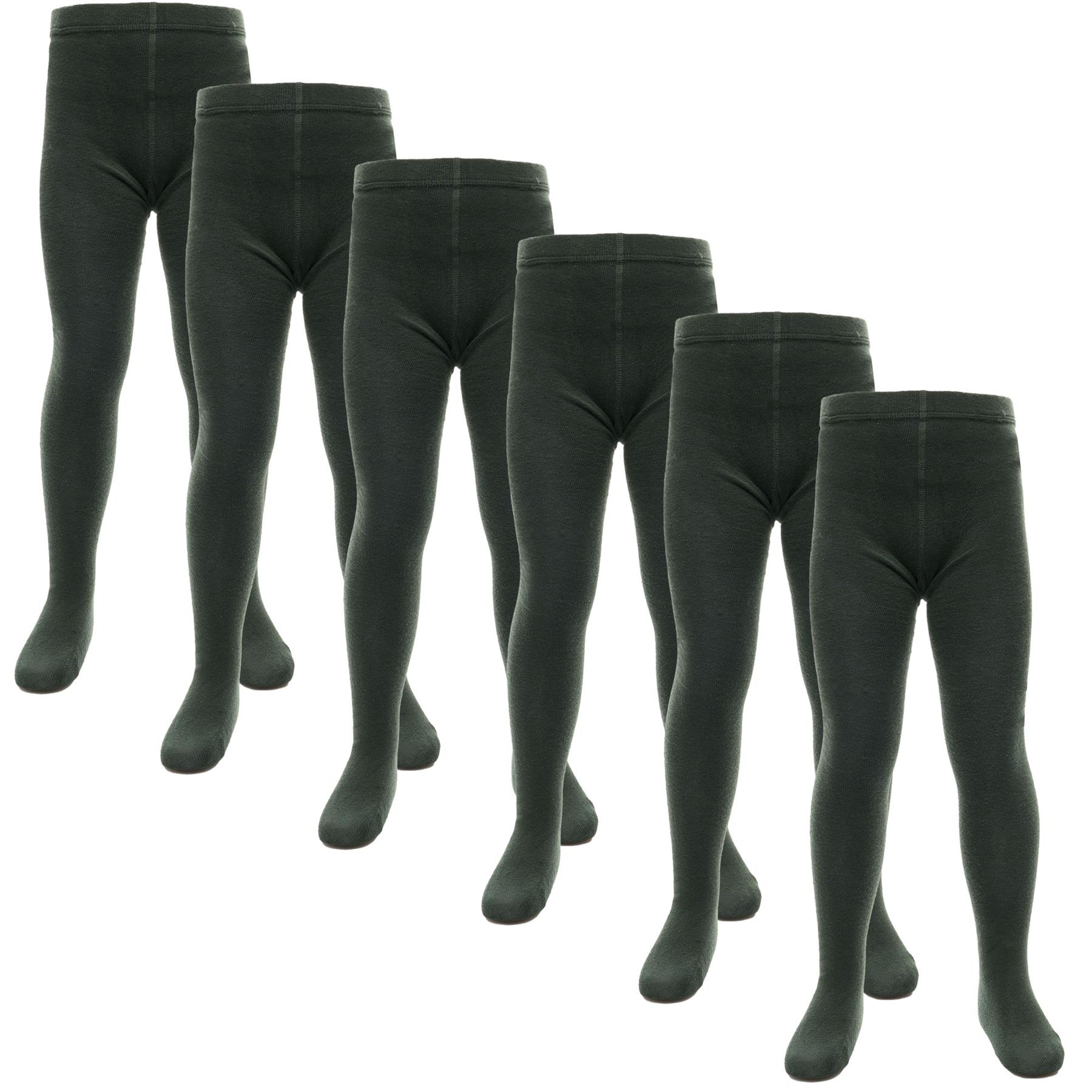 Kids Girls Cotton Rich Uniform School Tights Pack Of 6 Warm Thick Schoolwear - Picture 12 of 26