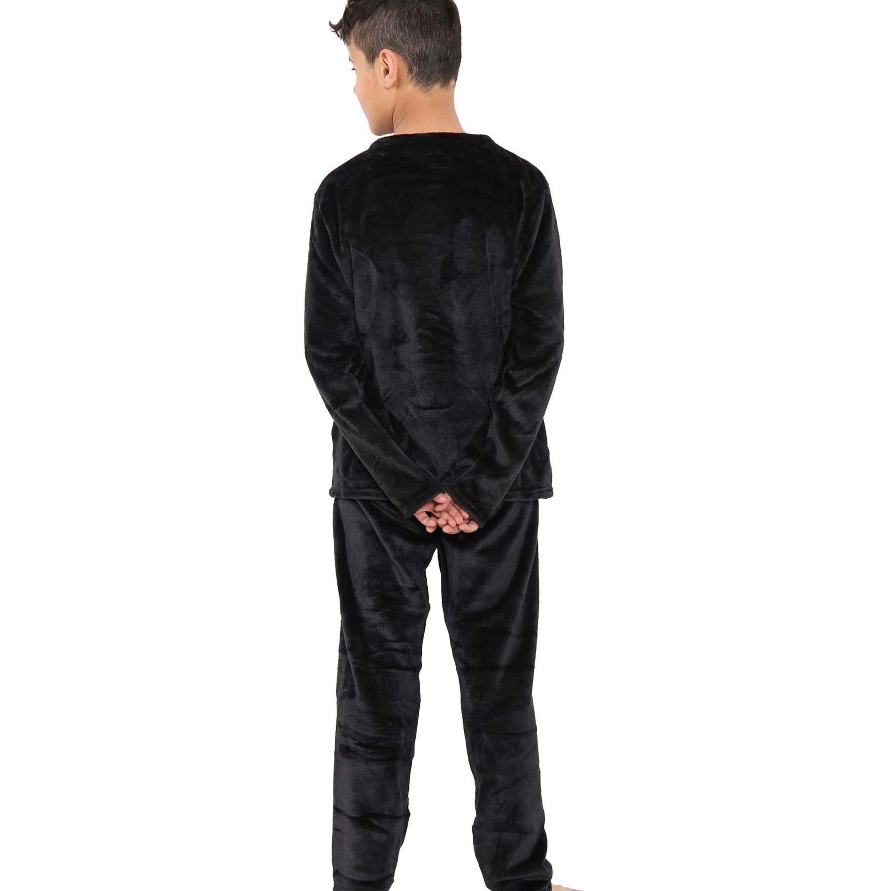 Kids Childrens Warm Fleece Pyjamas For Boys & Girls Sleepover 2 Piece Gift Set - Picture 5 of 32