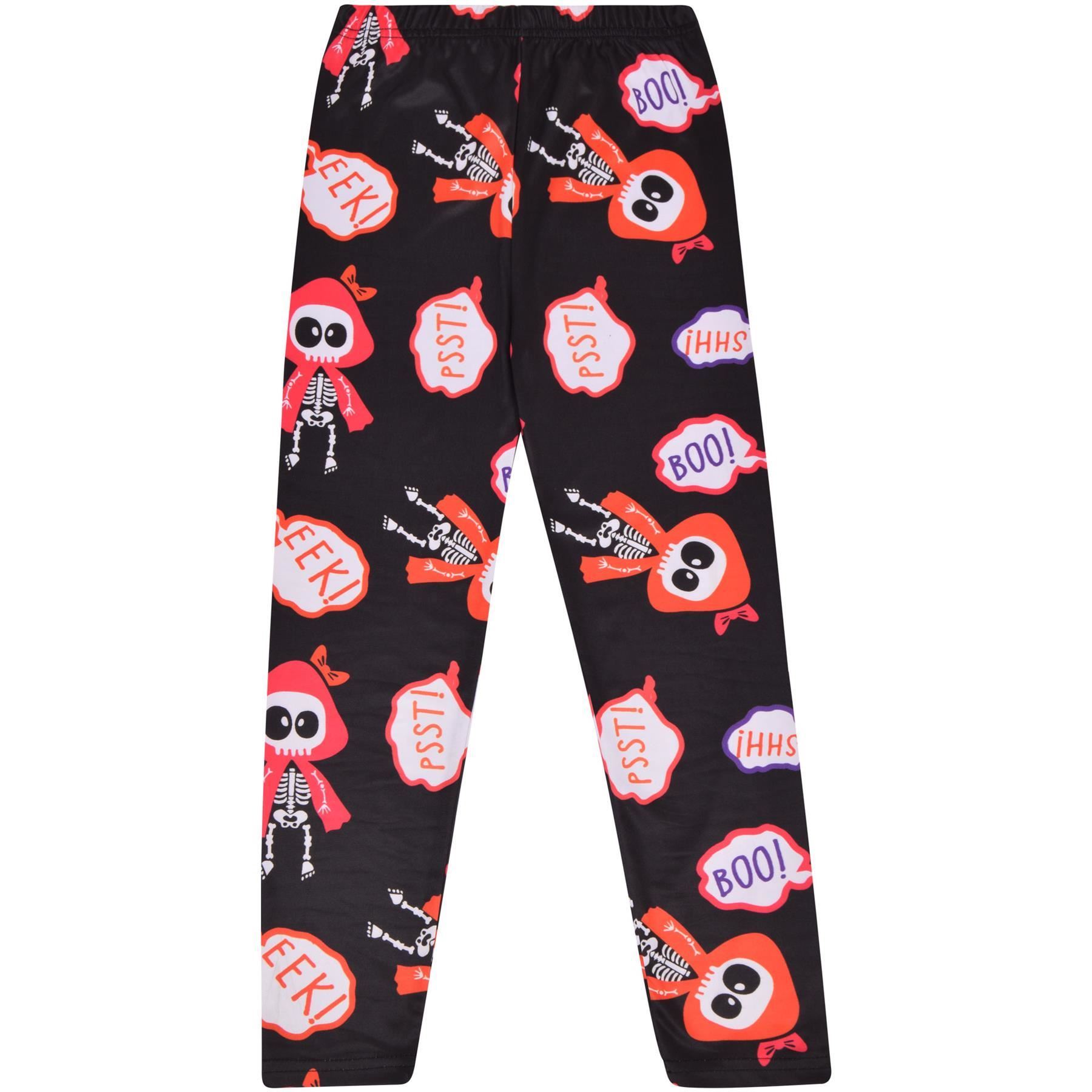 Niñas Halloween Leggings Telaraña Estampado Calavera Leggings Disfraz Elegante 3-13 Años - Imagen 4 de 43