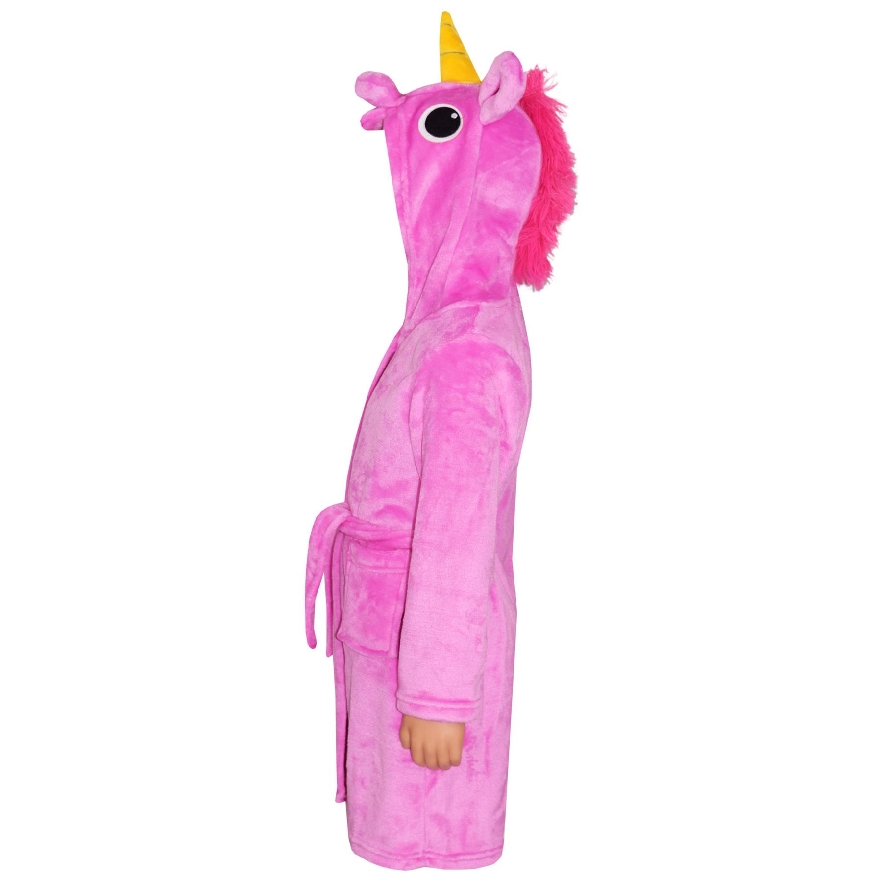 A2Z 4 Kids Super Soft 3D Animal Detail Dressing Gown Nightwear Hooded Robe 2-1 - Picture 22 of 154