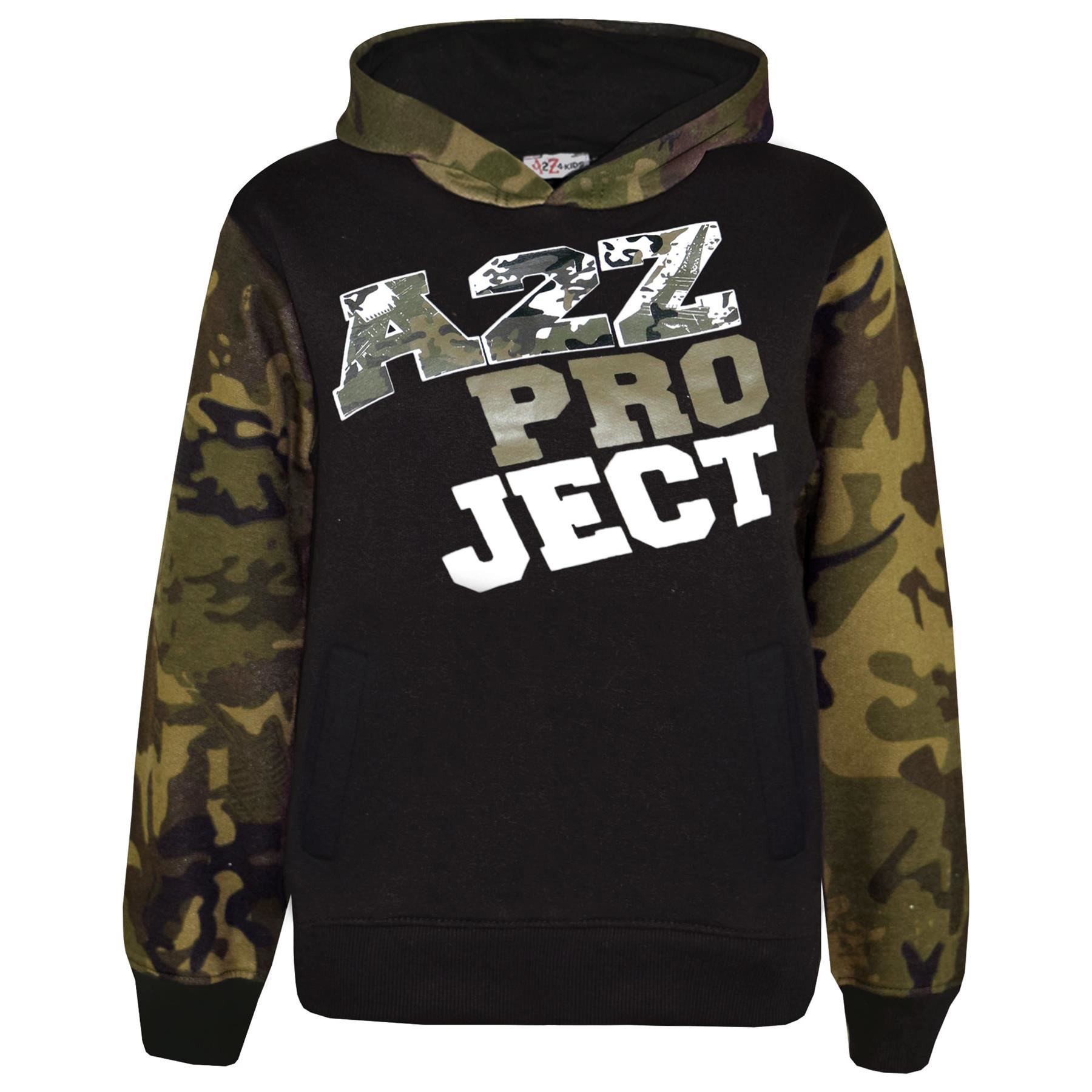 Kids Boys Girls Tracksuit Camouflage Panelled Hooded Top & Bottom Jogging Suits - Foto 8