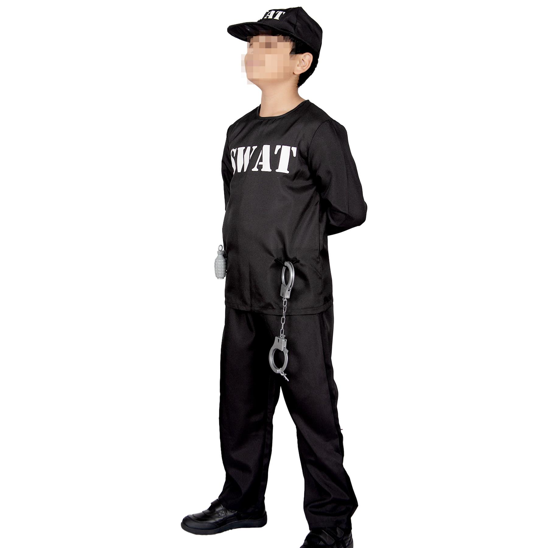 Disfraz SWAT para niños America S.W.A.T Juego de rol Halloween Policía Uniforme Conjunto Kit - Imagen 3 de 5