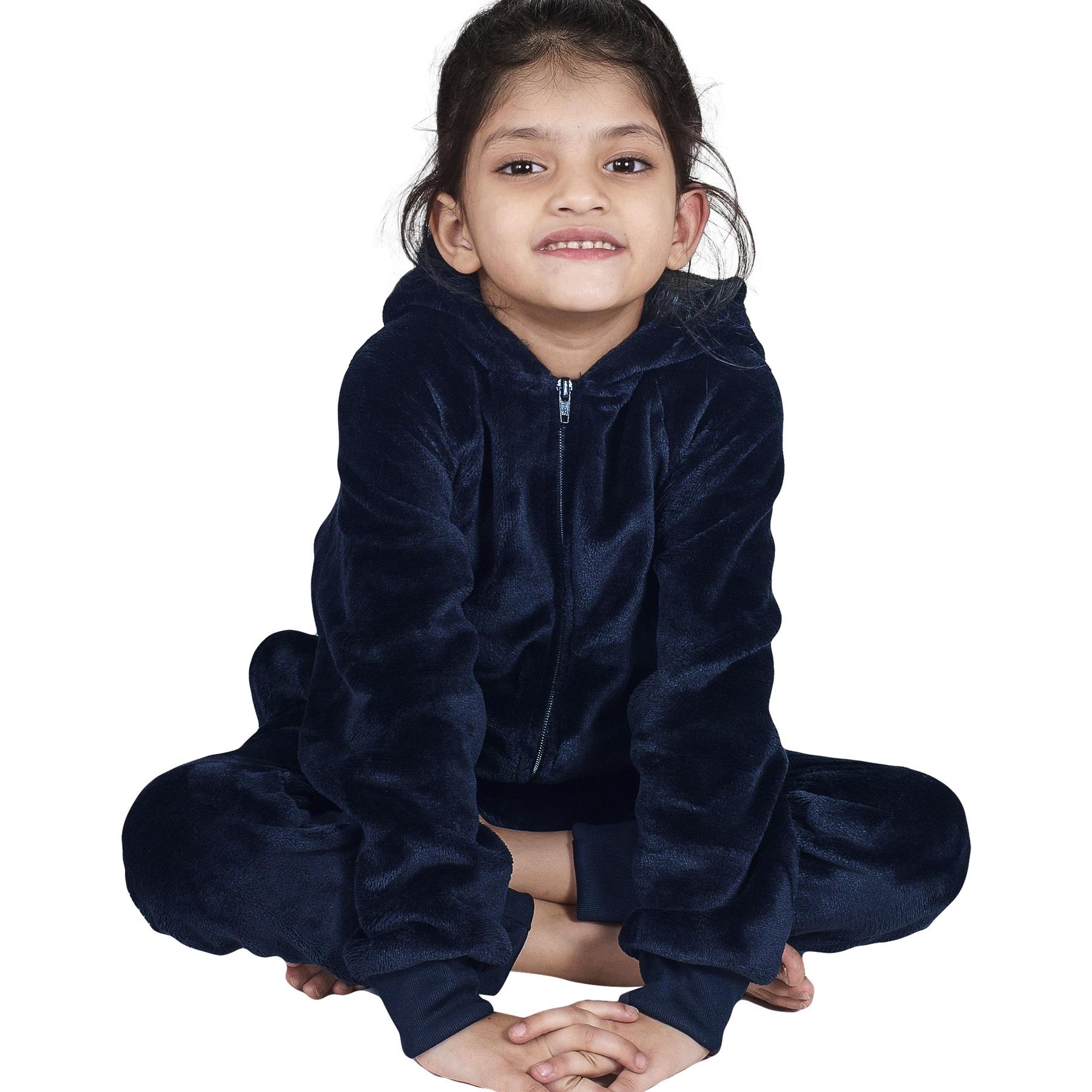 Kids Girls Boys Plain Fleece A2Z Onesie One Piece Hooded All In One Jumpsuit - Picture 20 of 27