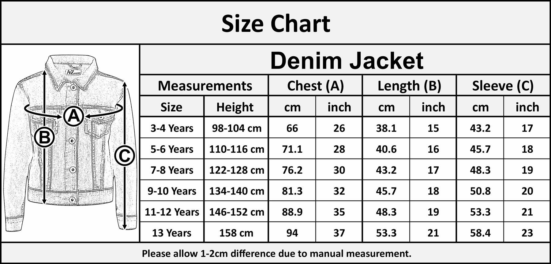 A2Z 4 Kids® Designer Style Denim Jacket For Boys – Long Sleeve Cotton Coat – Ages 3-13 Years