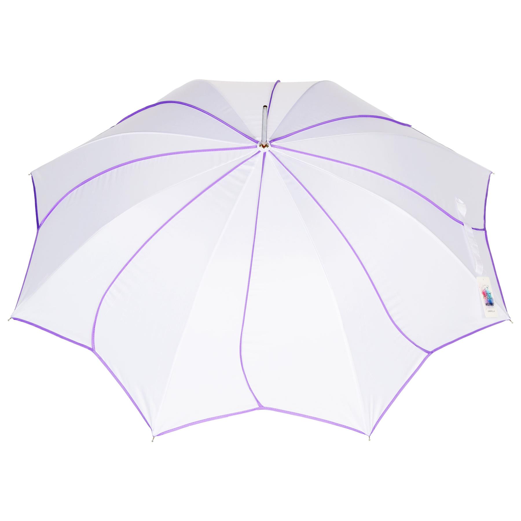 A2Z Wedding Umbrella 46" Auto Open Dome Canopy Dual Flower Piping Bride Brolly - Picture 19 of 21
