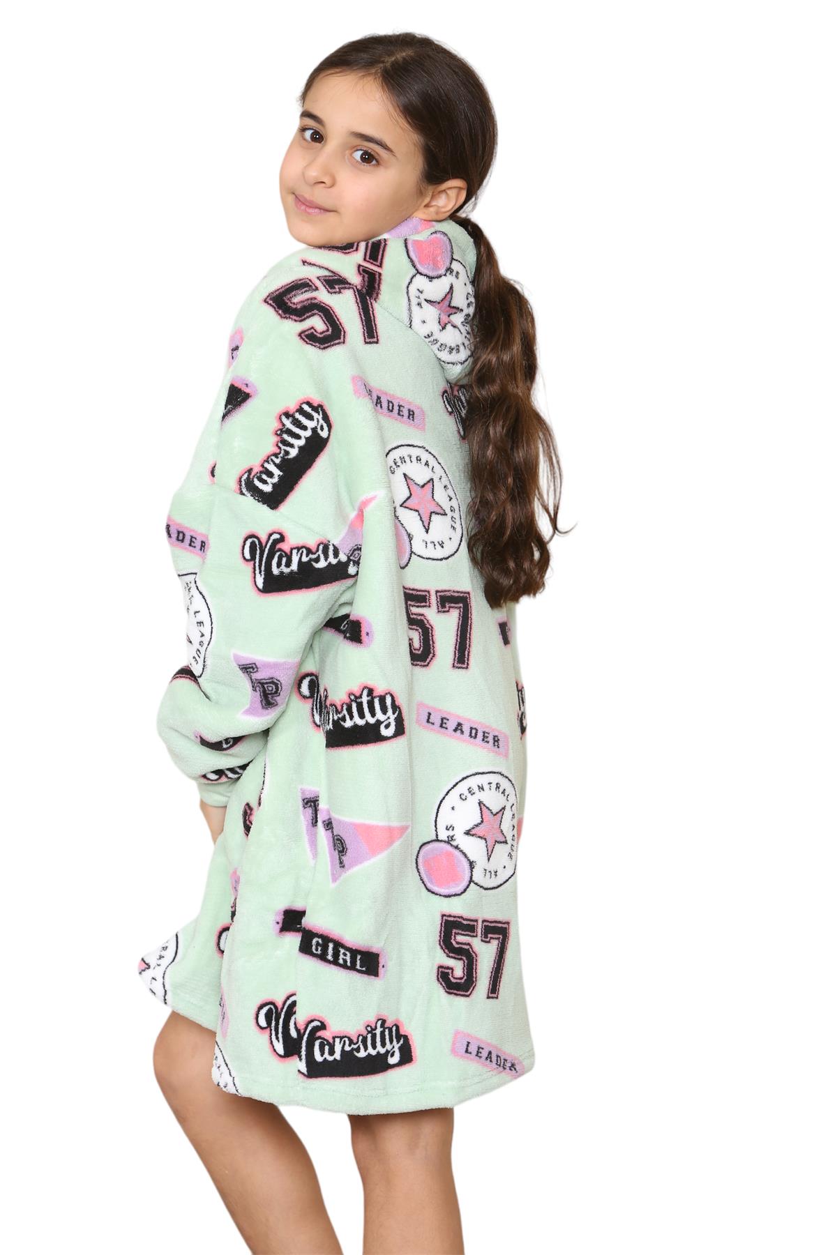 Kinder Mädchen Jungen Ultra Soft Oversized Hoodie Kuschel Plüsch Sherpa Fleece Futter - Bild 61 von 63