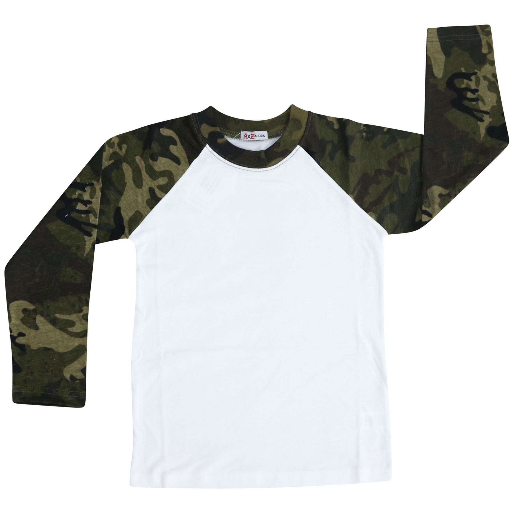 Kids Boys Camouflage Green T Shirt Plain American Baseball Short Raglan Sleeves Kids Boys Camouflage Green T Shirt Plain American Baseball Short Raglan Sleeves