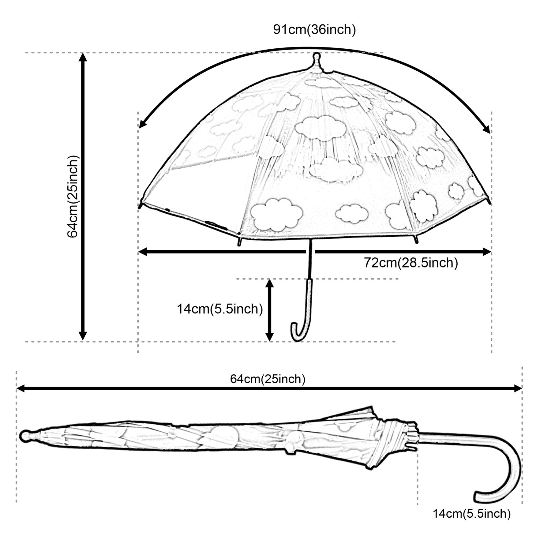 A2Z Kids POE Clear Dome Umbrella Wind and Rain Resistant Outdoor Travel Brolly - Picture 37 of 57