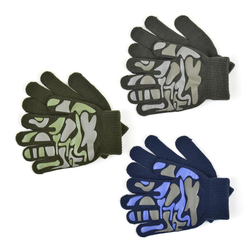 Boys 3 Pack Gloves Winter Warm Thermal Magic Mitten One Size Fit Stretchy Gloves - Picture 2 of 17