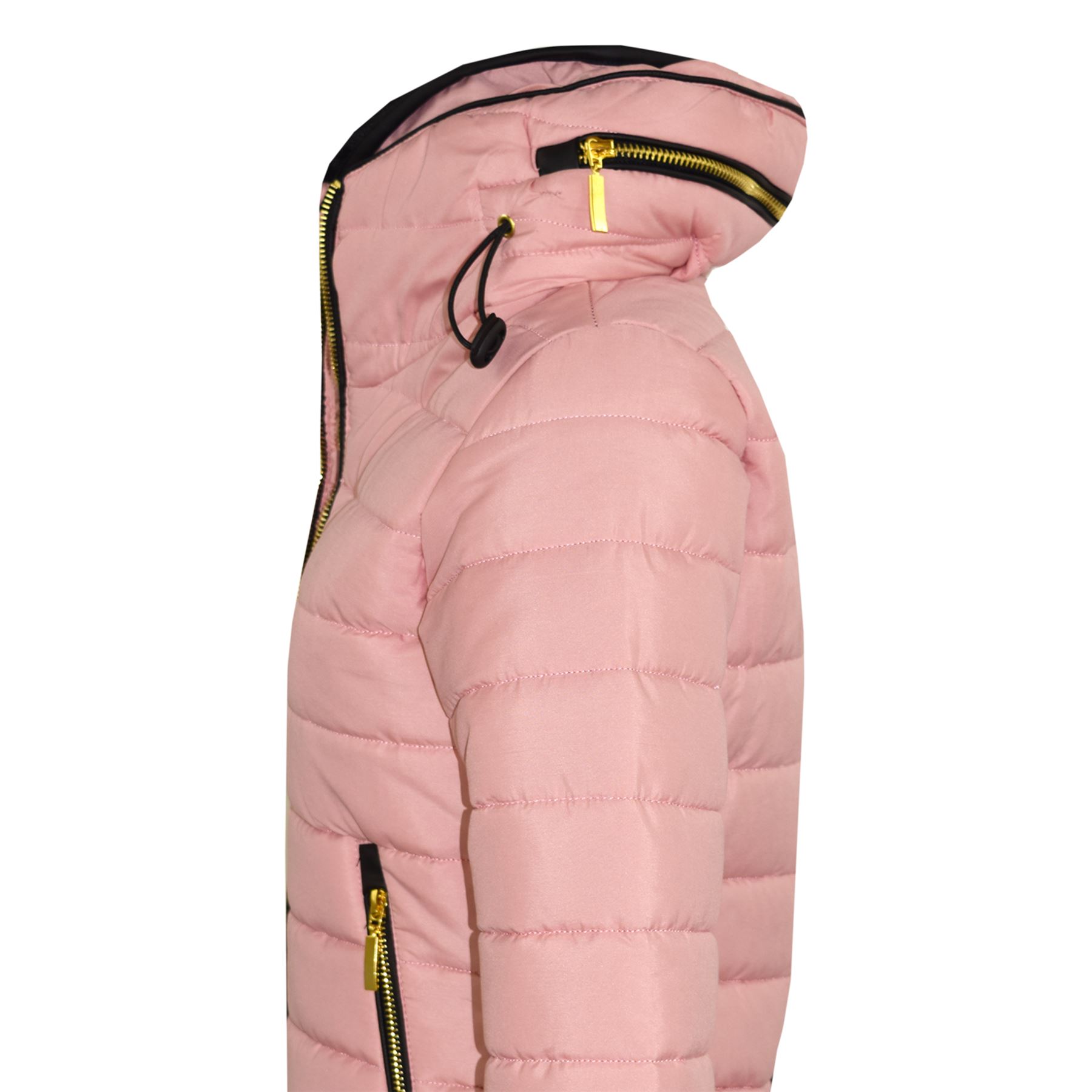 Girls Jacket Kids Quilted Padded Puffer Bubble Fur Collar Warm Thick Coats 3-13 - Picture 6 of 8