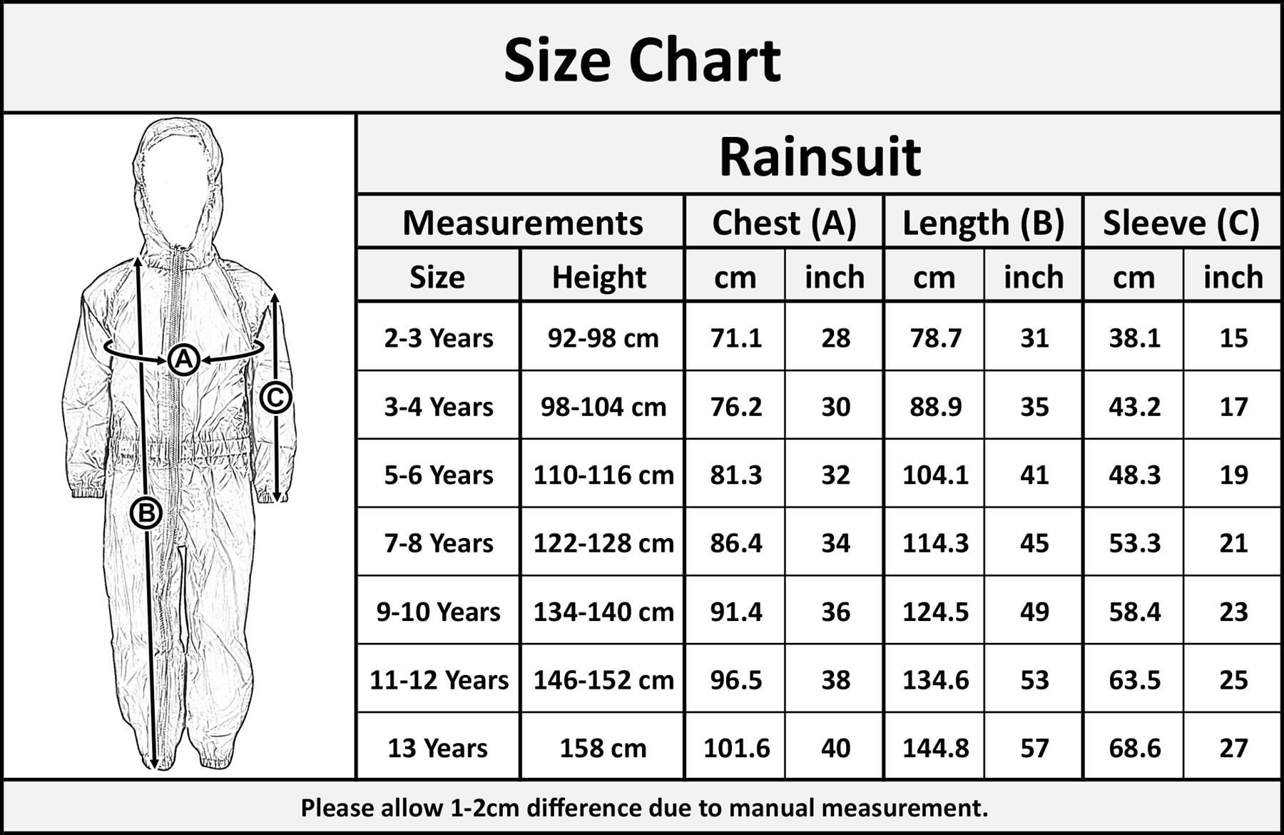 Girls Boys Raincoat Kids Pink Puddle Suit All in One Waterproof Hooded Rainsuit - Picture 8 of 8