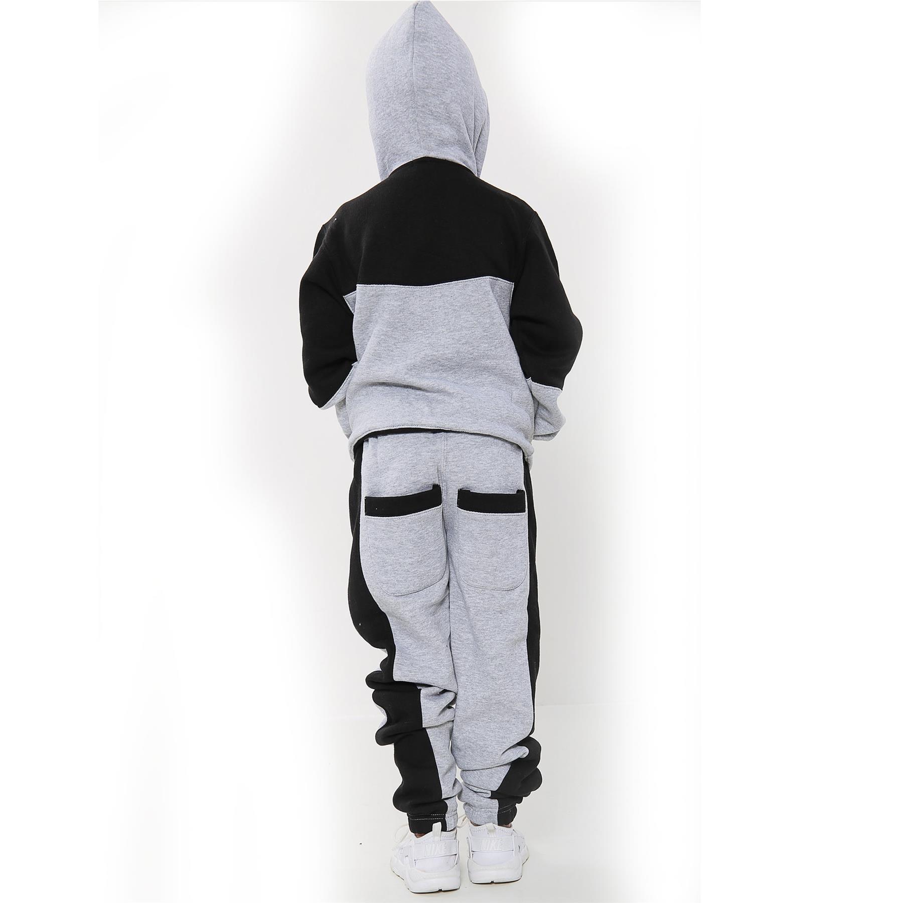 Boys Girls Tracksuit Fleece Hoodie Top Joggers Bottom Suit Set Age 2-13 years - Picture 54 of 56