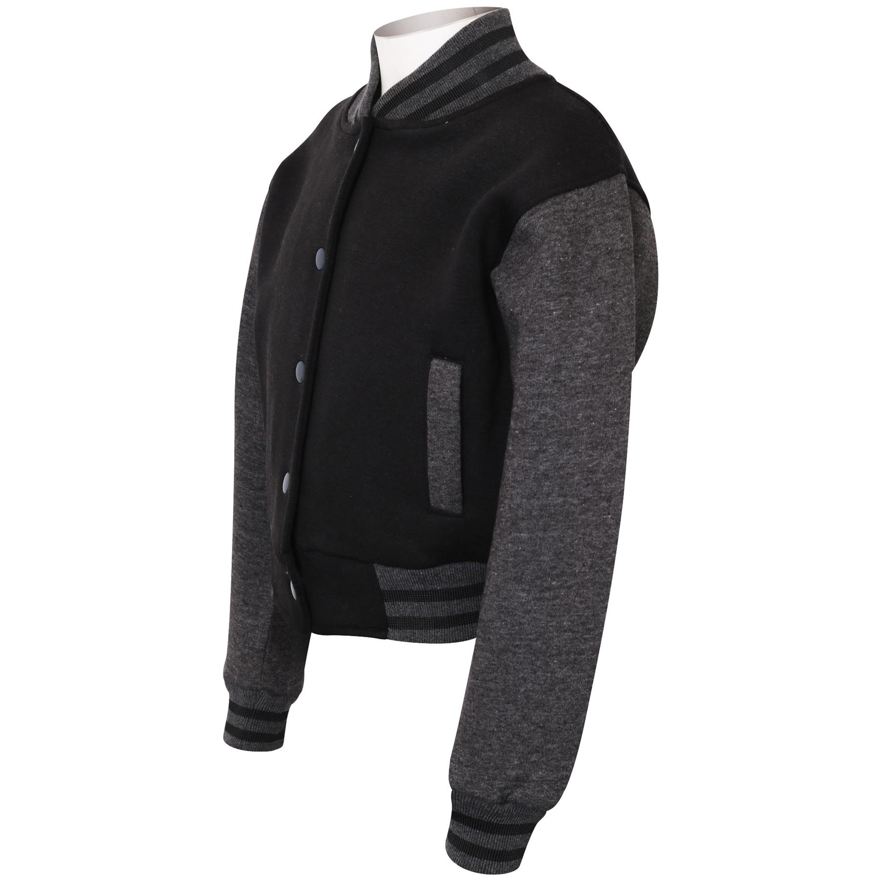 Kids B.B Plain Jacket Varsity Style Long Sleeve Coat Girls Boys Age 2-13 Years - Picture 14 of 106