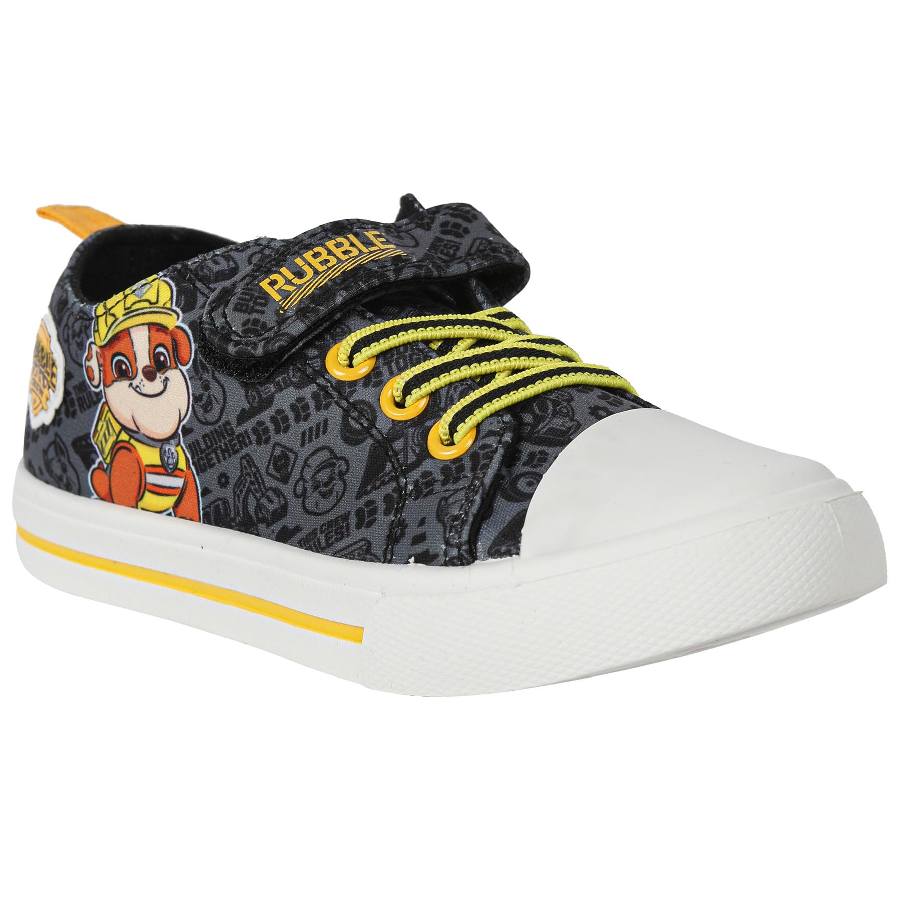 Kids Paw Patrol Rubble & Crew Low Top Canvas Trainers Official Licensed Shoes - Picture 7 of 8