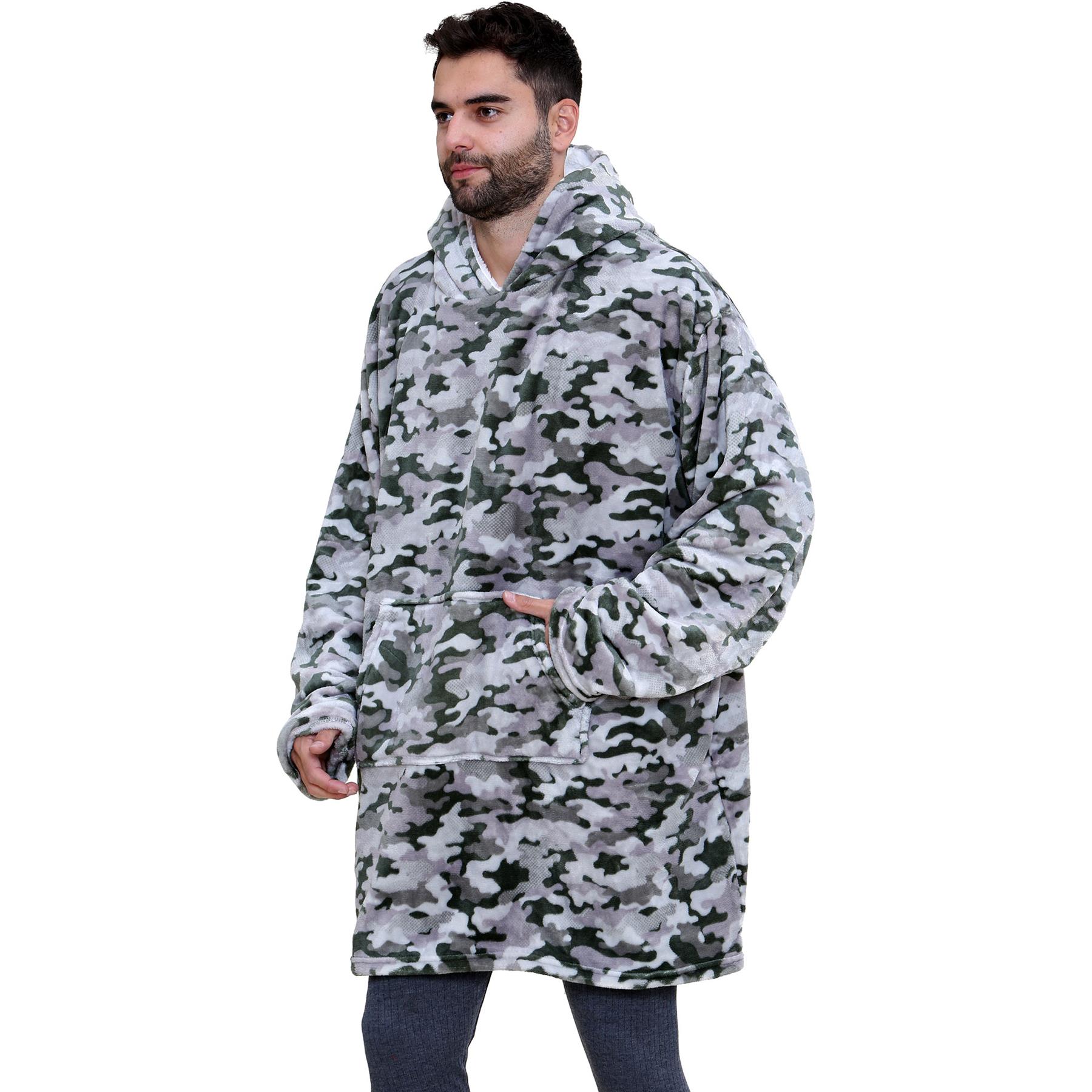 Unisex Hombres Damas Sudadera con Capucha de Gran Tamaño Animal Acurrucarse Manta Súper Suave Cálida Vellón - Imagen 22 de 104