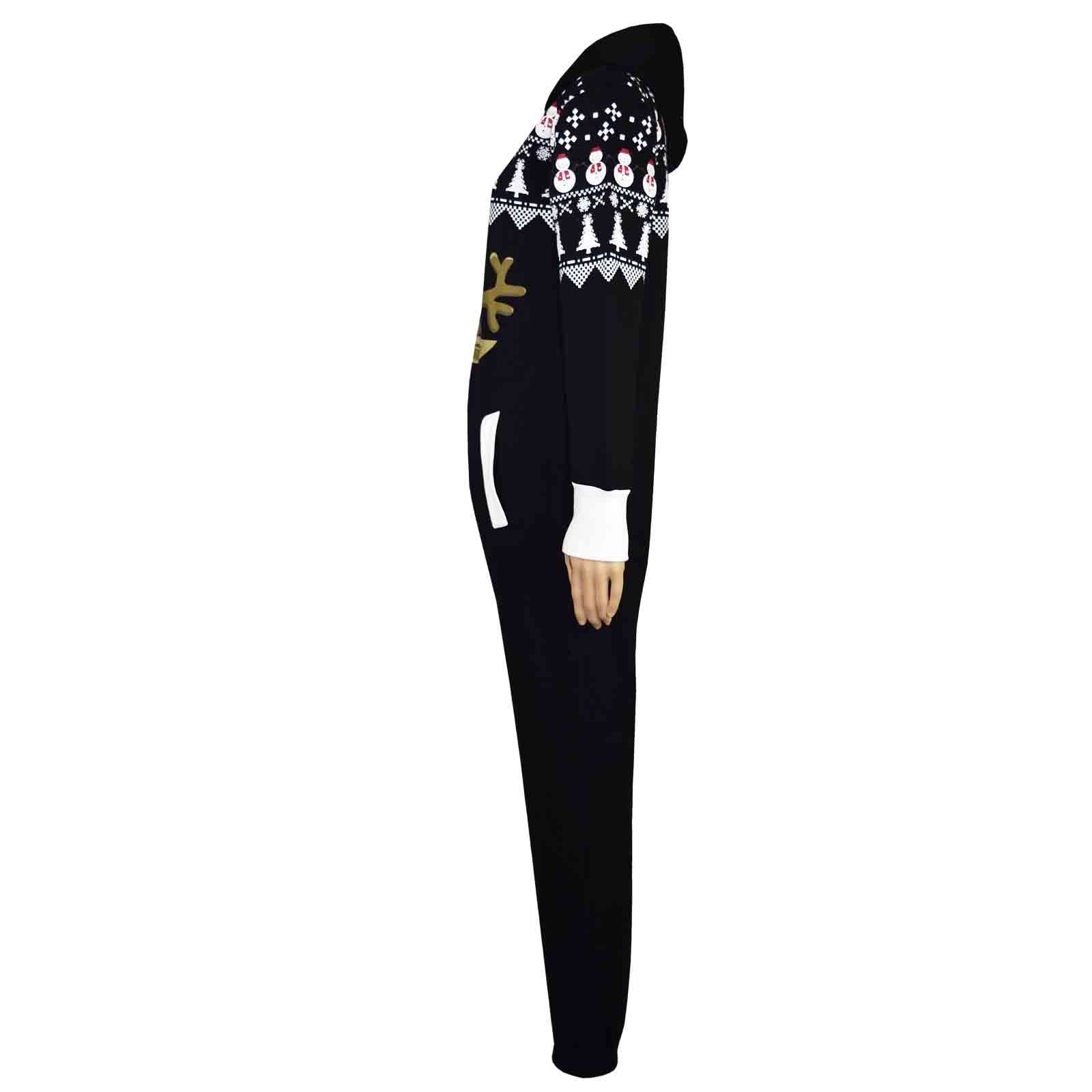 Kids Girls Boy Novelty Christmas Reindeer Fleece A2Z Onesie One Piece Jumpsuit - Picture 4 of 13