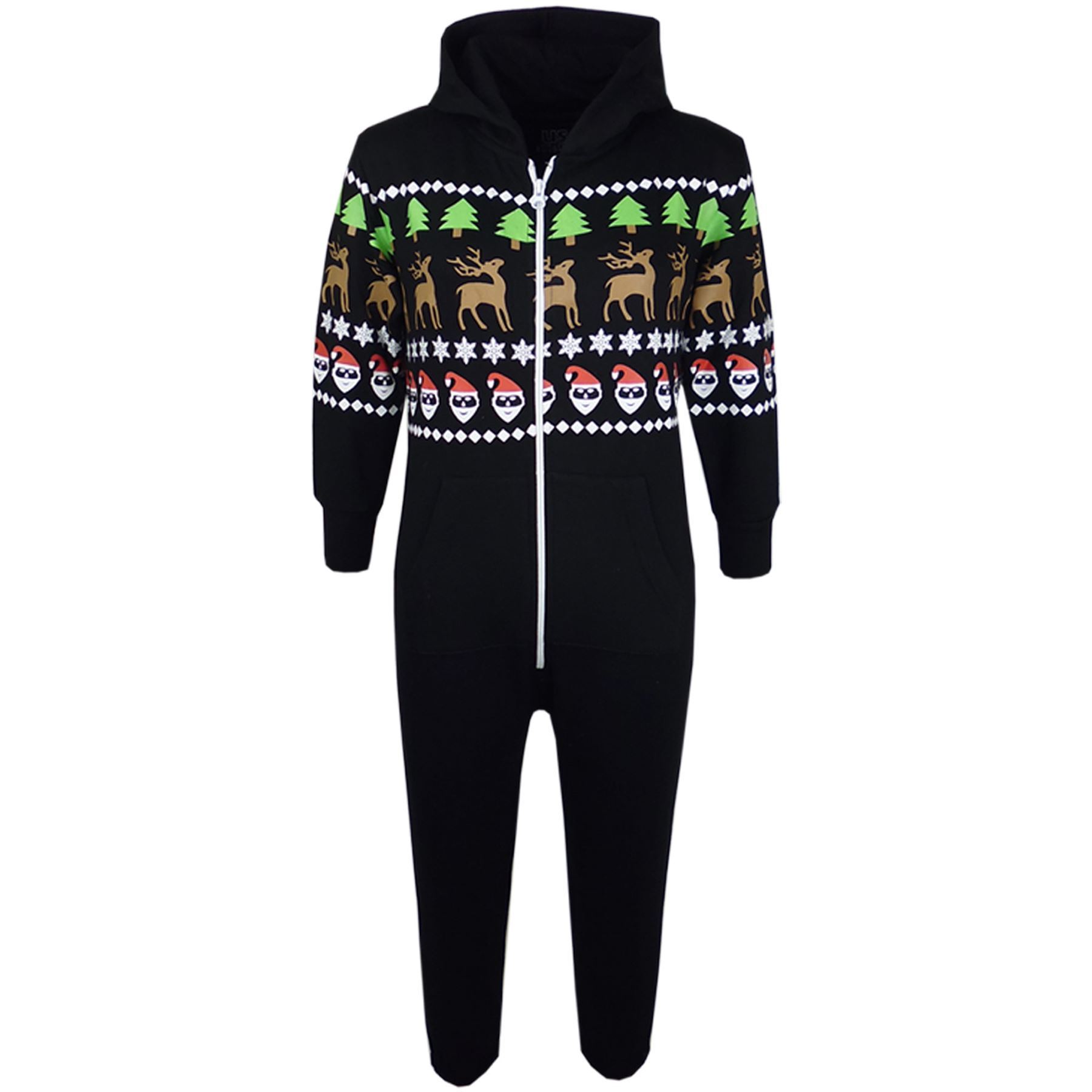 Kids Girls Boys Novelty Christmas Santa Reindeer A2Z Onesie One Piece Jumpsuit - Picture 5 of 58