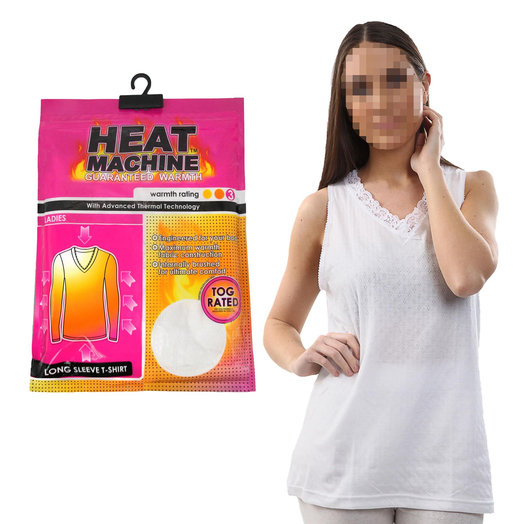 Ladies Thermal Vests Womens Tog Pointelle Extra Warm Sleeveless Thermal T Shirt - Picture 3 of 4
