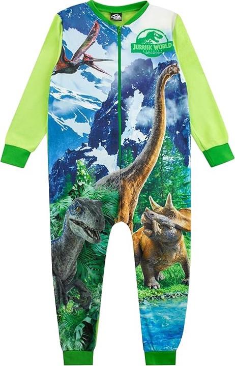 Kids Boys Camo Tyrannosaurus Rex Jurassic World Super Soft A2Z Onesie One Piece - Picture 2 of 2