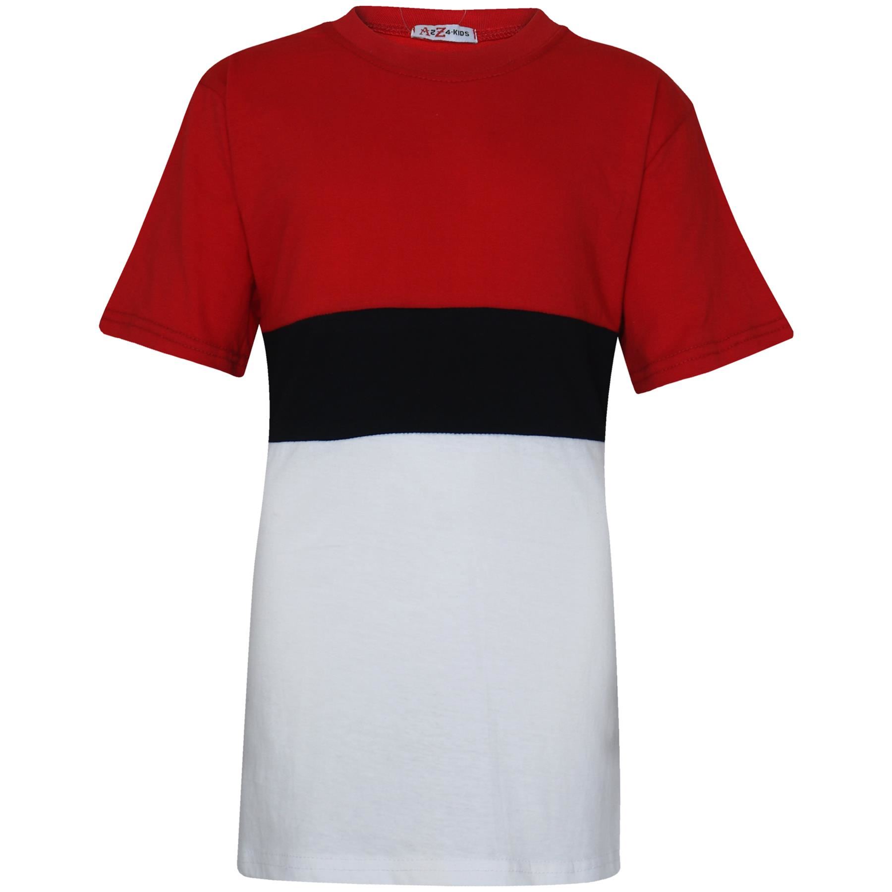 Juego de camisetas y pantalones cortos con panel de contraste de color para niños ropa de verano niñas niños de 5-13 años - Imagen 36 de 41