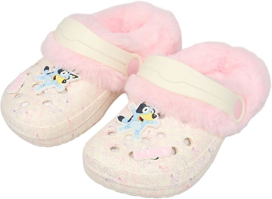 Bluey Girls Clogs Kids Fur Lined Slippers with Strap Comfortable Indoor Shoes - Picture 2 of 6