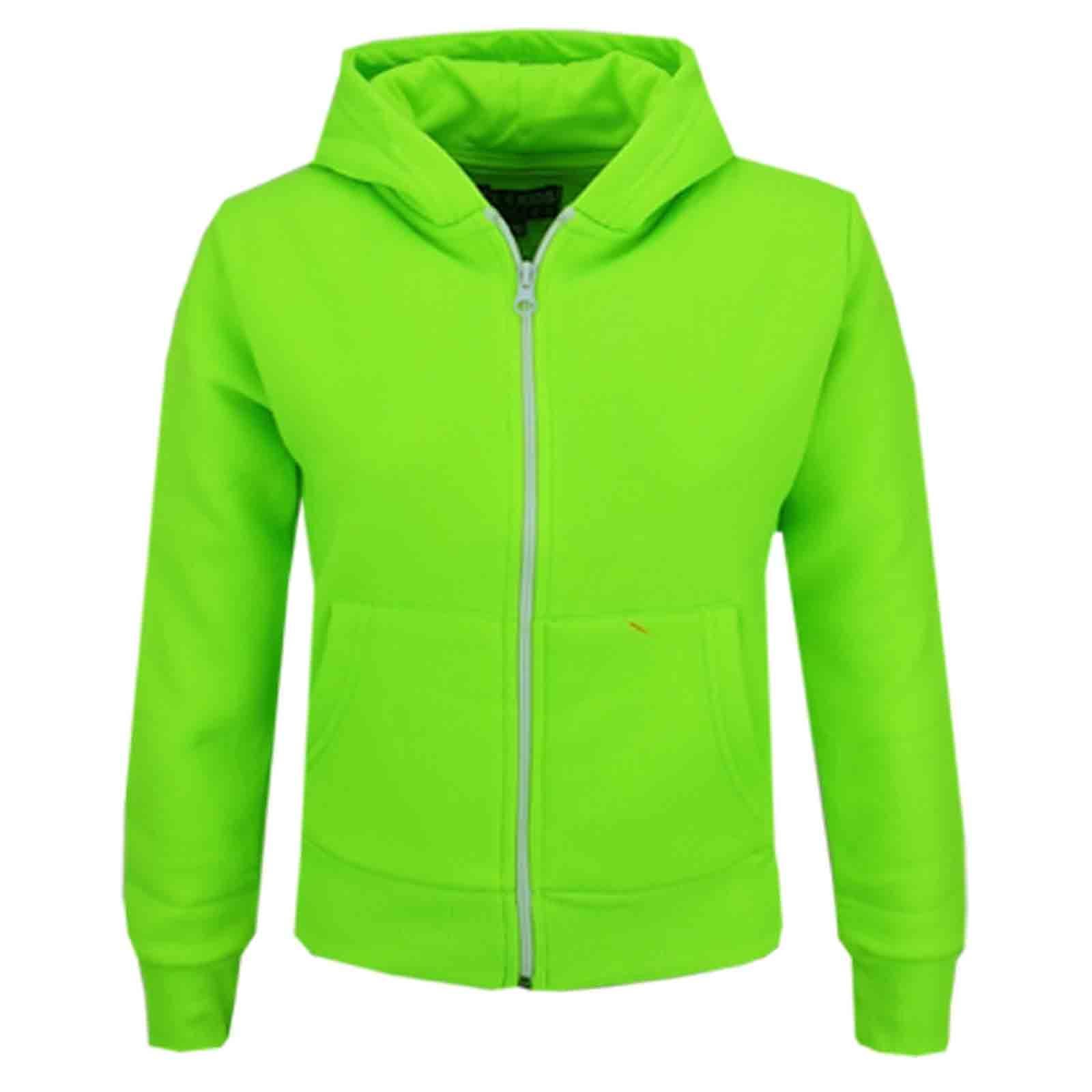 Kids Classic Plain & Tie Dye Print Full Zip-Up Soft Hooded Zipper Jacket 2-13Yrs - Picture 67 of 128