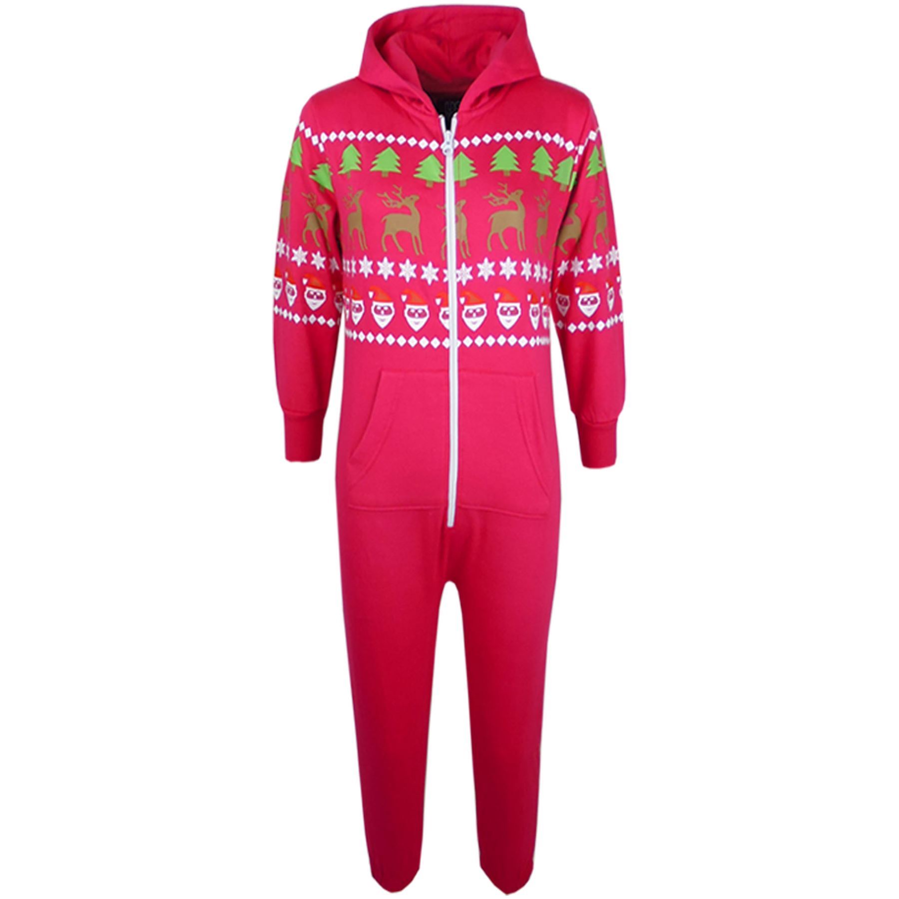 Kids Girls Boys Novelty Christmas Santa Reindeer A2Z Onesie One Piece Jumpsuit - Picture 28 of 58
