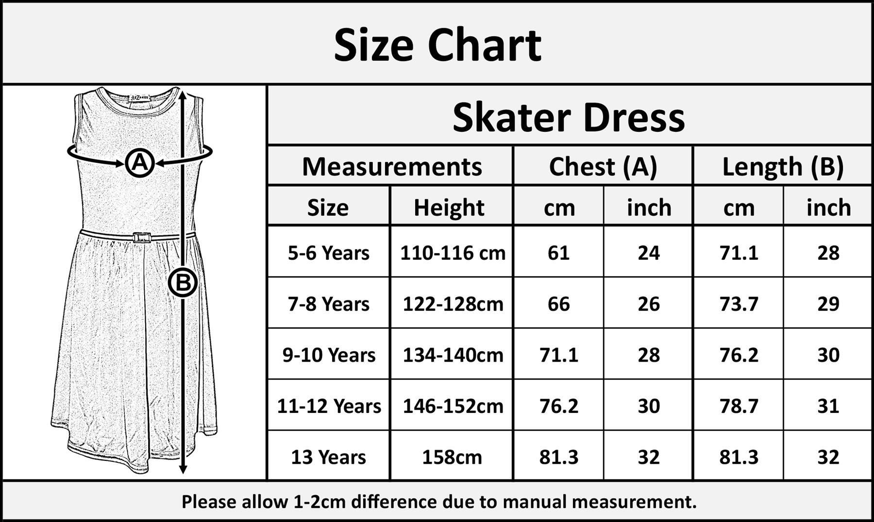 Kids Girls Halloween Swing Dress Peter Pan Collar Flared Skater Dresses 5-13Y - Picture 21 of 25