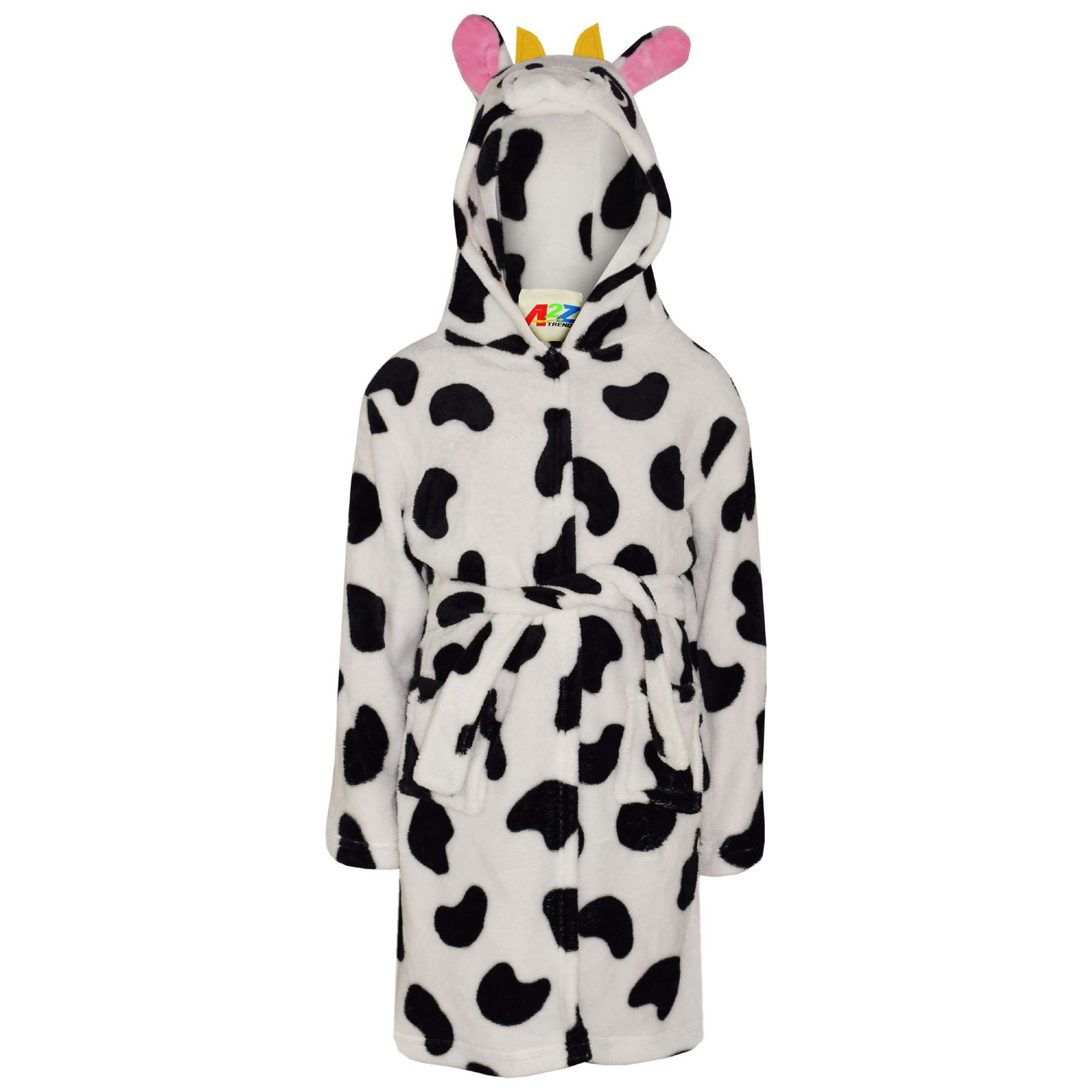 A2Z 4 Kids Super Soft 3D Animal Detail Dressing Gown Nightwear Hooded Robe 2-1 - Picture 26 of 154