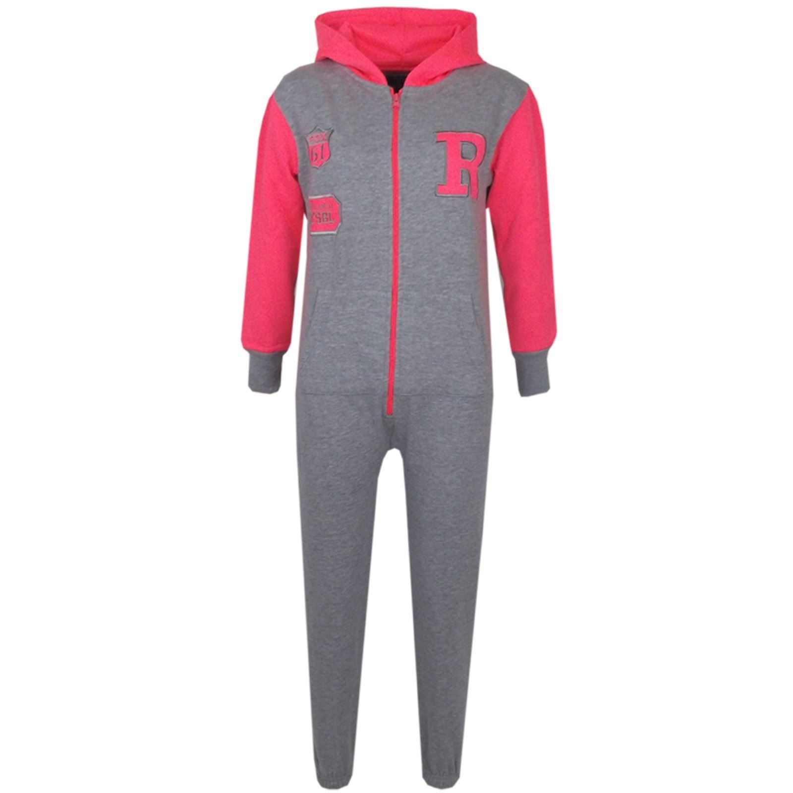 Kids Girls Boys R Baseball Varsity Hooded A2Z Onesie One Piece 7-13 Years - Picture 7 of 13