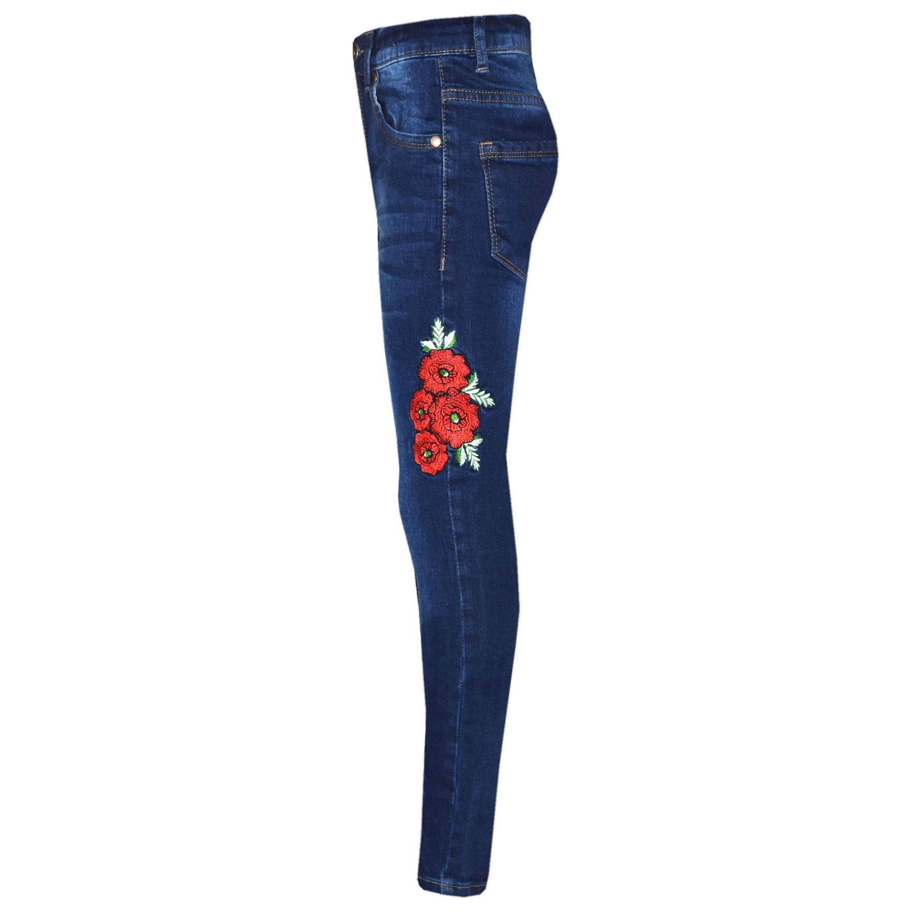 Niña Vaqueros Elásticos Niños Rosas Estampado Pantalones Jeggings 5-13 Años