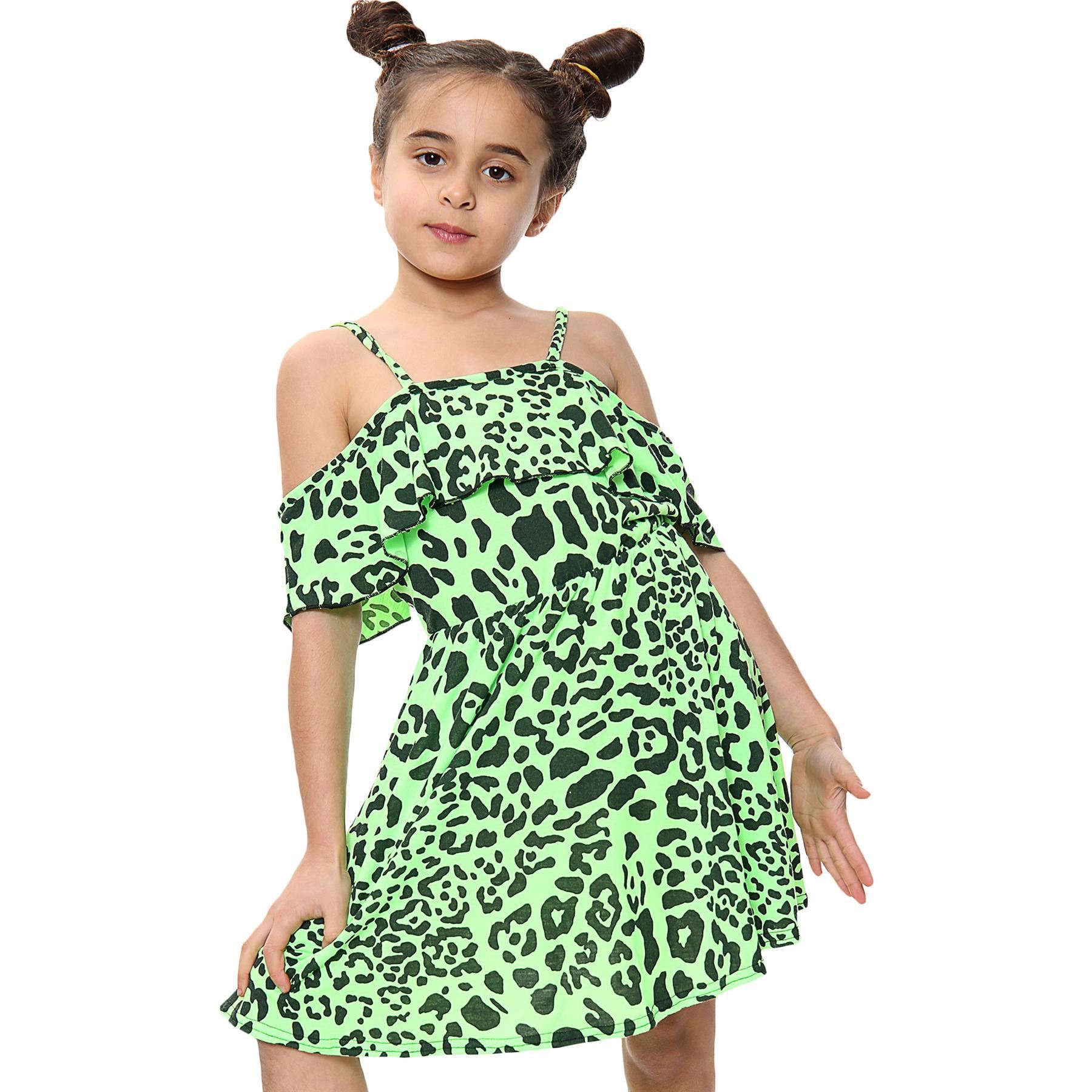 Girls Skater Dress Kids Plain Color Summer Party Off Shoulder Dresses 7-13 Yr - Picture 20 of 111