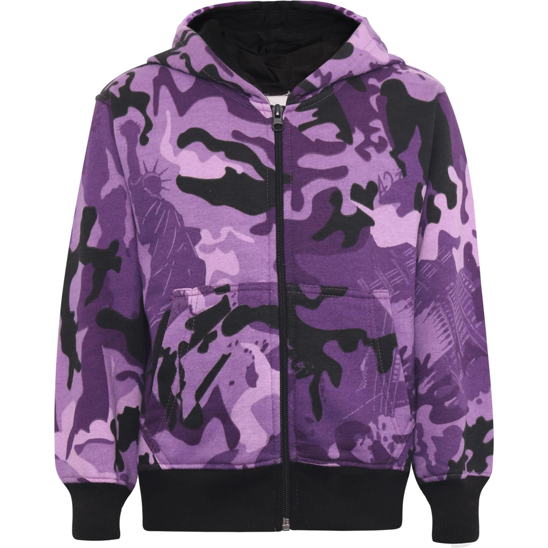 Kids Classic Plain & Tie Dye Print Full Zip-Up Soft Hooded Zipper Jacket 2-13Yrs - Picture 36 of 128