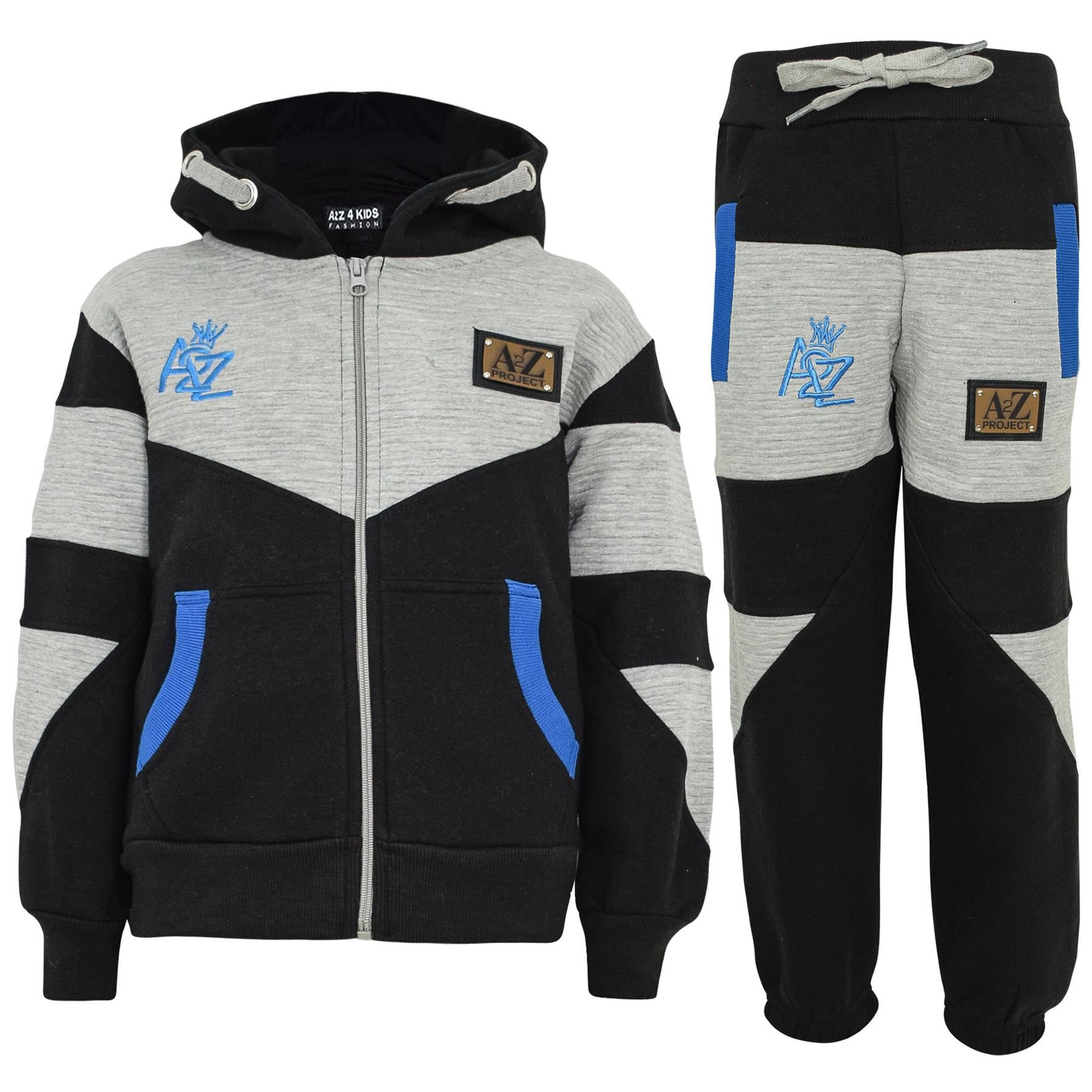 Boys Girls Tracksuit Fleece Hoodie A2Z Embroidered Top Joggers Bottom Suit Set - Picture 2 of 17