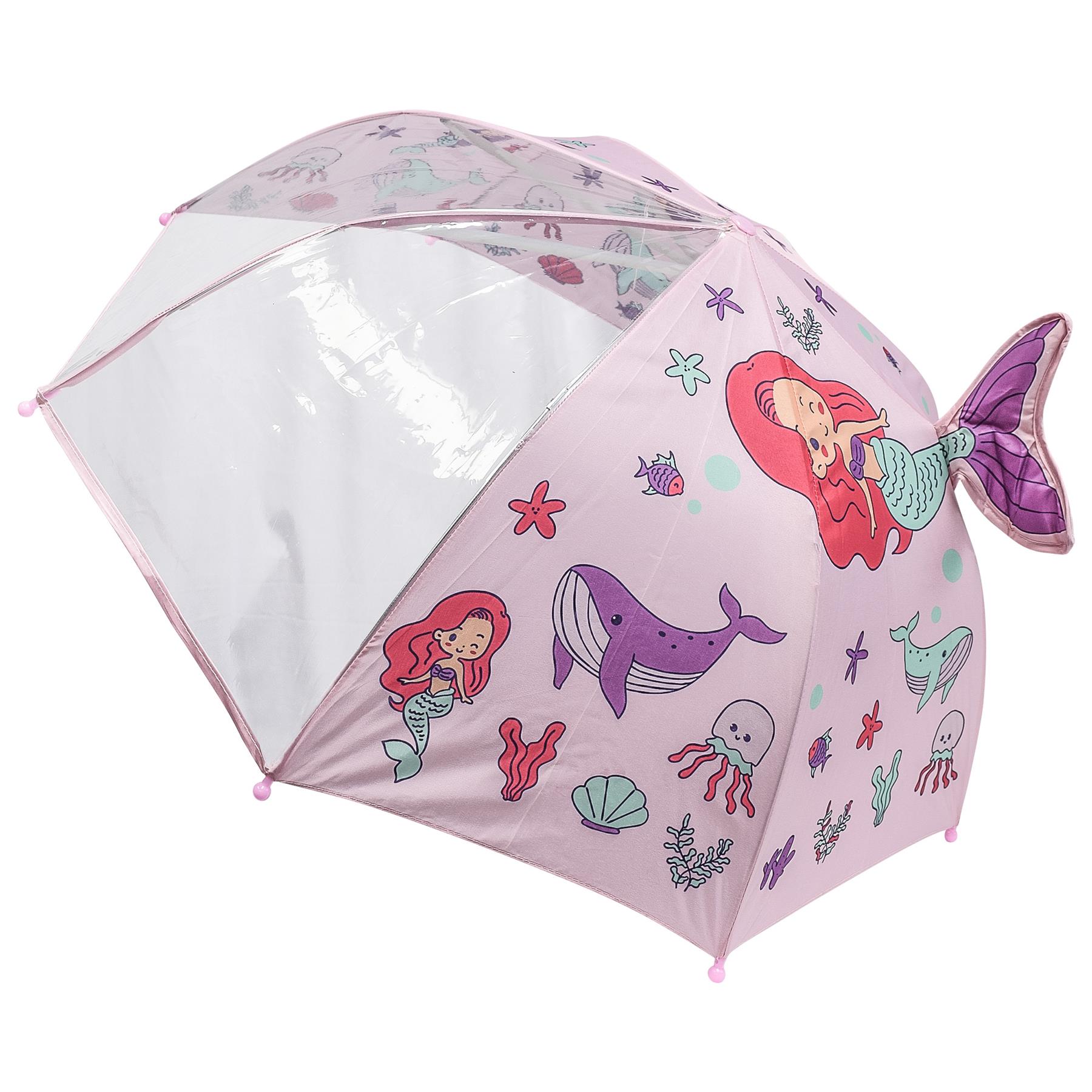 A2Z 4 Kids Girls Stick Umbrella Walking Umbrellas Waterproof Mermaid Brolly 71cm - Picture 5 of 8