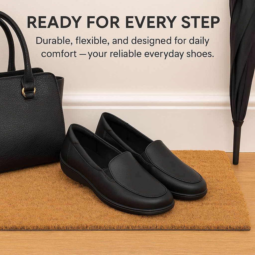 A2Z Damen Teen Mädchen Weite Passform Slipper PU Halbschuhe Komfort Arbeit Wanderschuhe - Bild 7 von 8