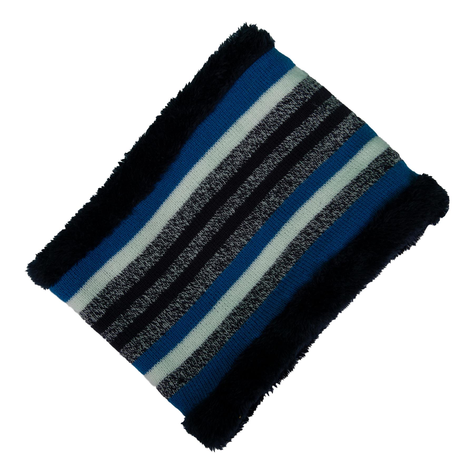 Kids Boys Hat Scarf Gloves Set Winter Warm Knitted Scarf Beanie Pom Pom Cap Set - Picture 5 of 5