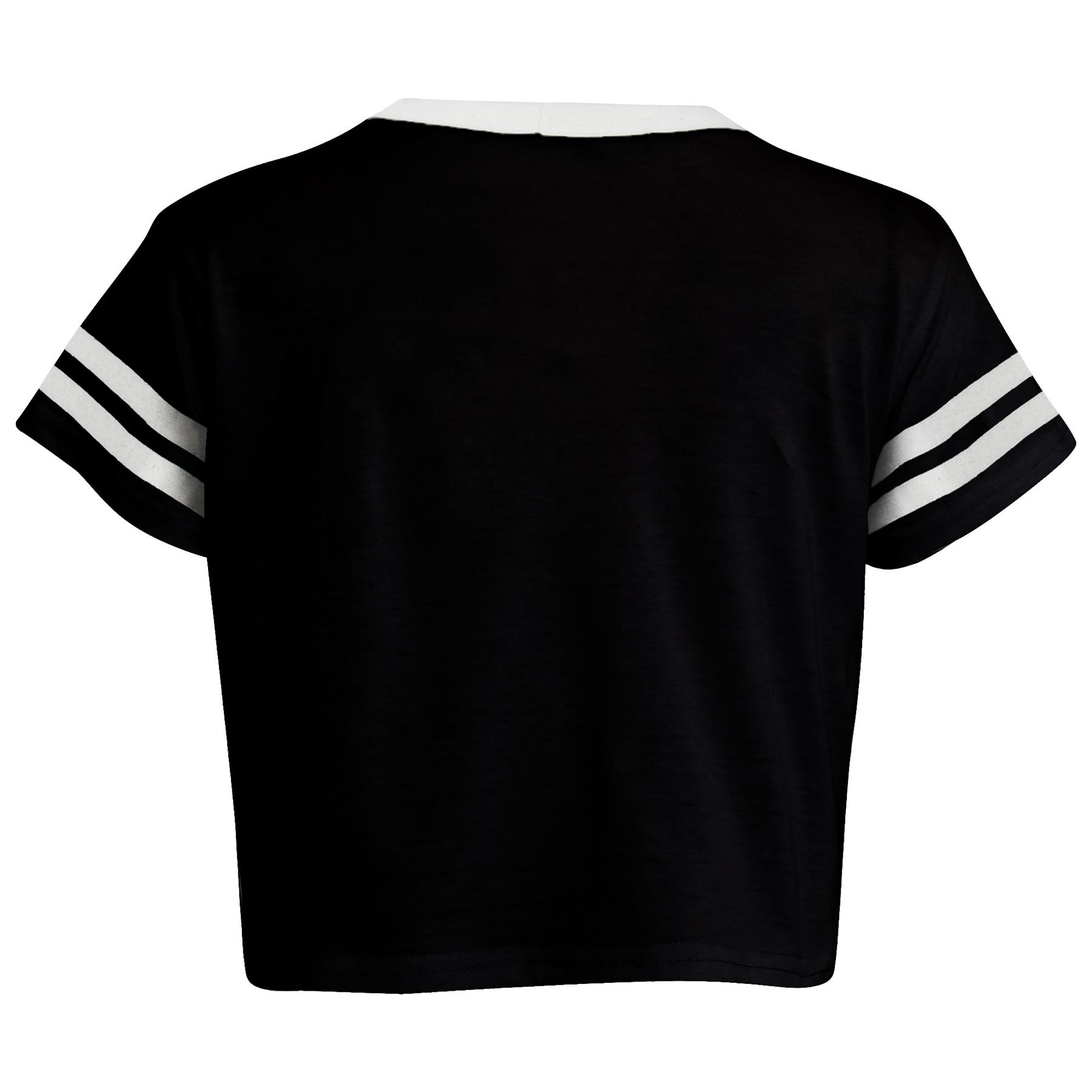 Kids Girls Shorts New York 96 Black Crop Top Hot Short Pant Summer Clothing Sets - Picture 5 of 6