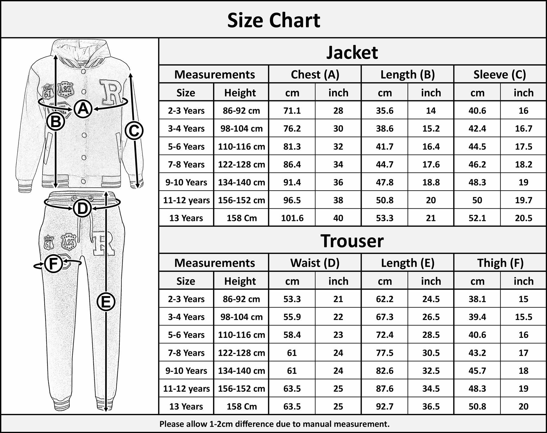 Kids Baseball Tracksuit Hooded Jacket With Joggers R Fashion FOX Varsity Style - Picture 41 of 55