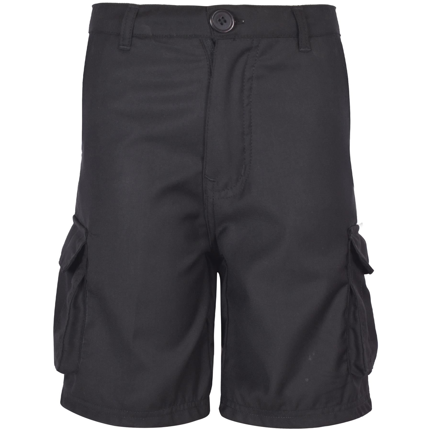 Kids Boys Cargo Shorts School Uniform Pull Up Regular Fit Lightweight Short - Picture 2 of 4