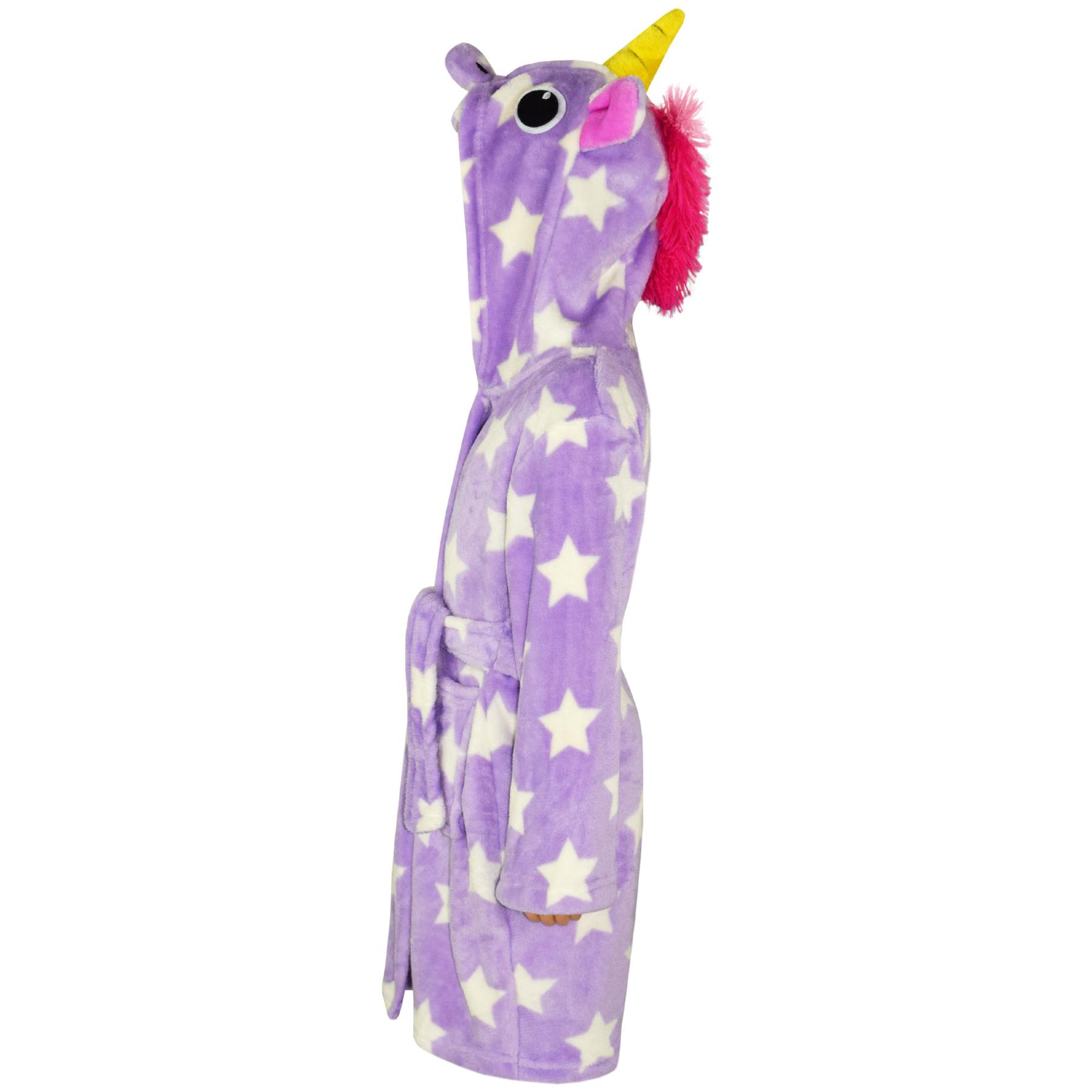 A2Z 4 Kids Super Soft 3D Animal Detail Dressing Gown Nightwear Hooded Robe 2-1 - Picture 57 of 154