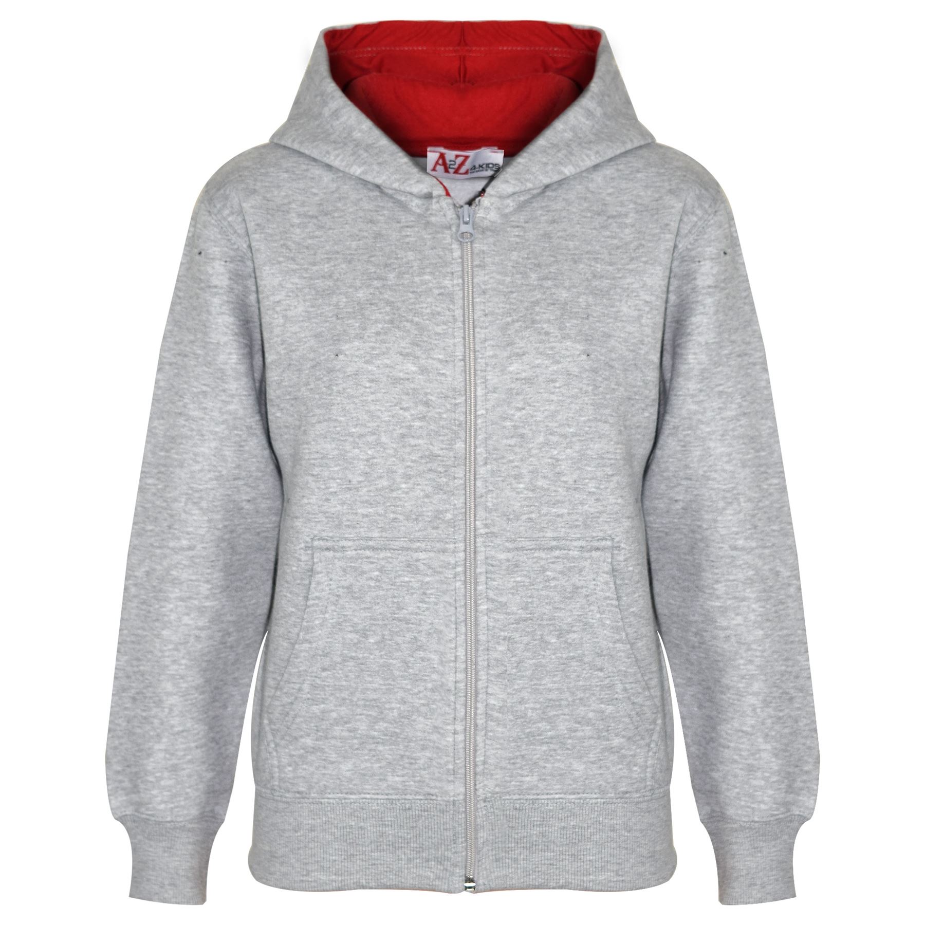 Kids Unisex Plain Tracksuit Contrast Hoodie with Joggers Sports Activewear Set - Picture 56 of 116