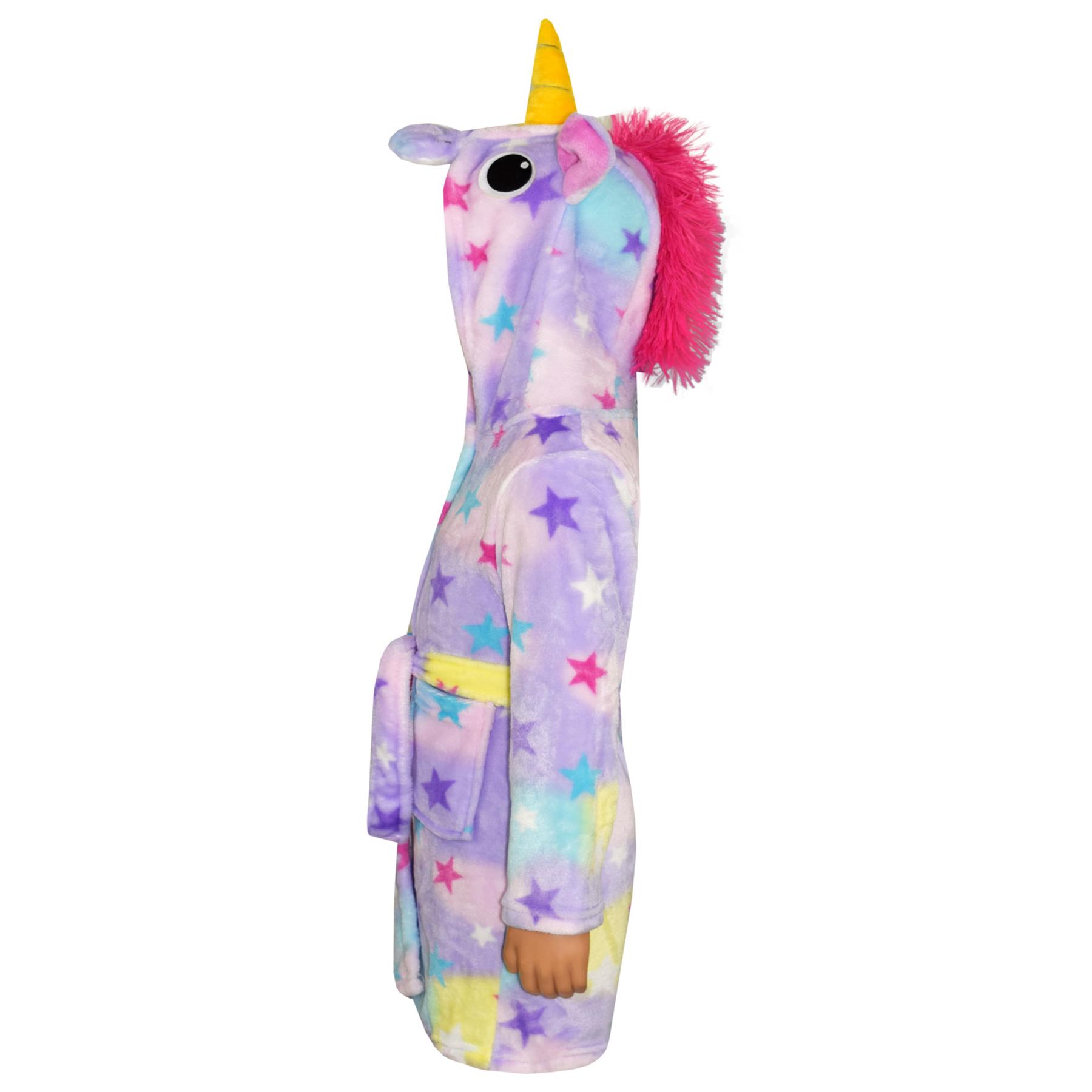 A2Z 4 Kids Super Soft 3D Animal Detail Dressing Gown Nightwear Hooded Robe 2-1 - Picture 131 of 154
